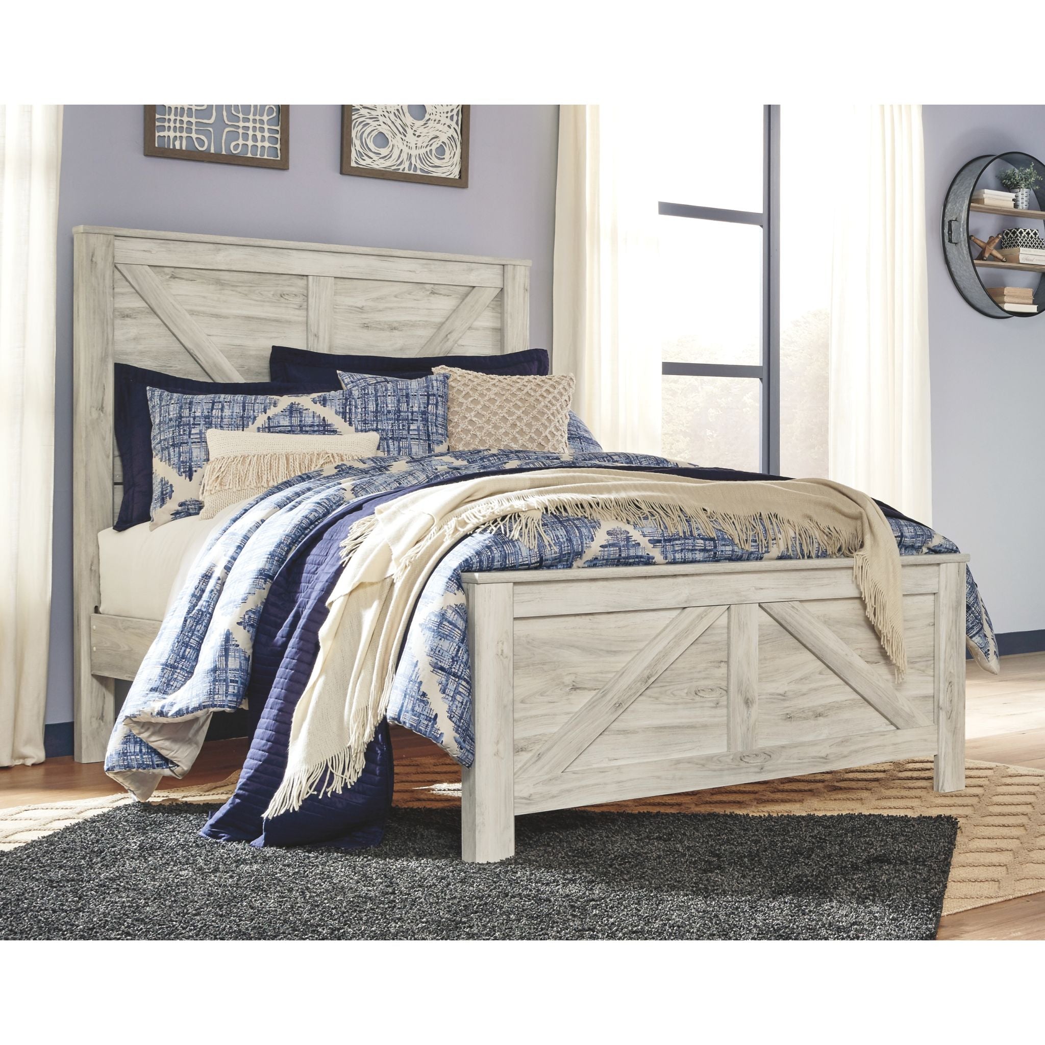 Bellaby 5-Piece Queen Size Bedroom Furniture Set - White Washed Finish for Modern Farmhouse Style | Perfect for Master Bedroom, Guest Room & Home Decor