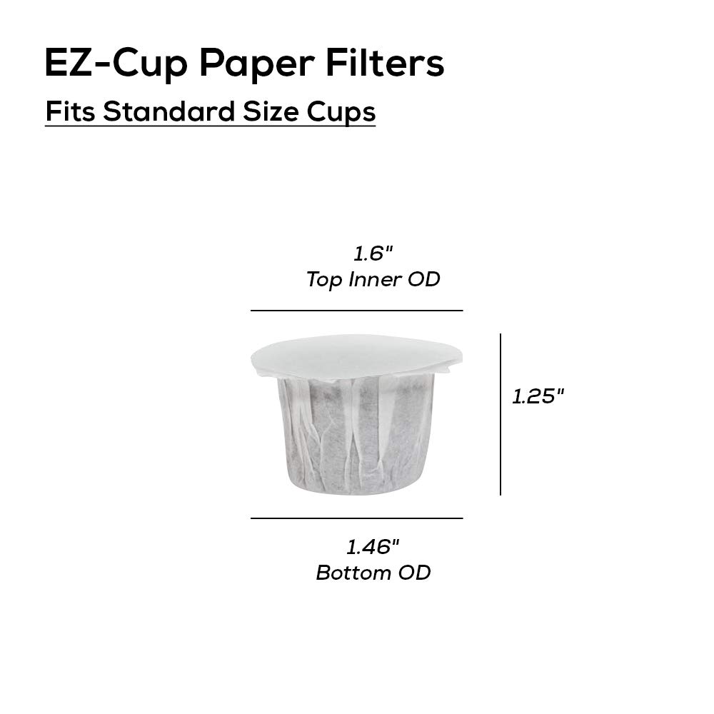 Premium EZ-Cup Paper Coffee Filters with Patented Lid - 450 Count (9-Pack) - Compatible with Keurig Single-Serve Coffee Makers & Pods - Ideal for Home, Office, and Travel Use