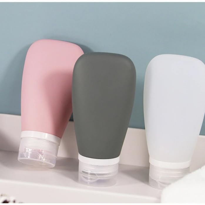Leak Proof Mini Travel Bottles for Shampoo, Conditioner & Lotion - Refillable Cosmetic Containers for Toiletries, Condiments & Lunch Box - Multicolor Set of 1 (Ideal for Air Travel, Gym & Camping)