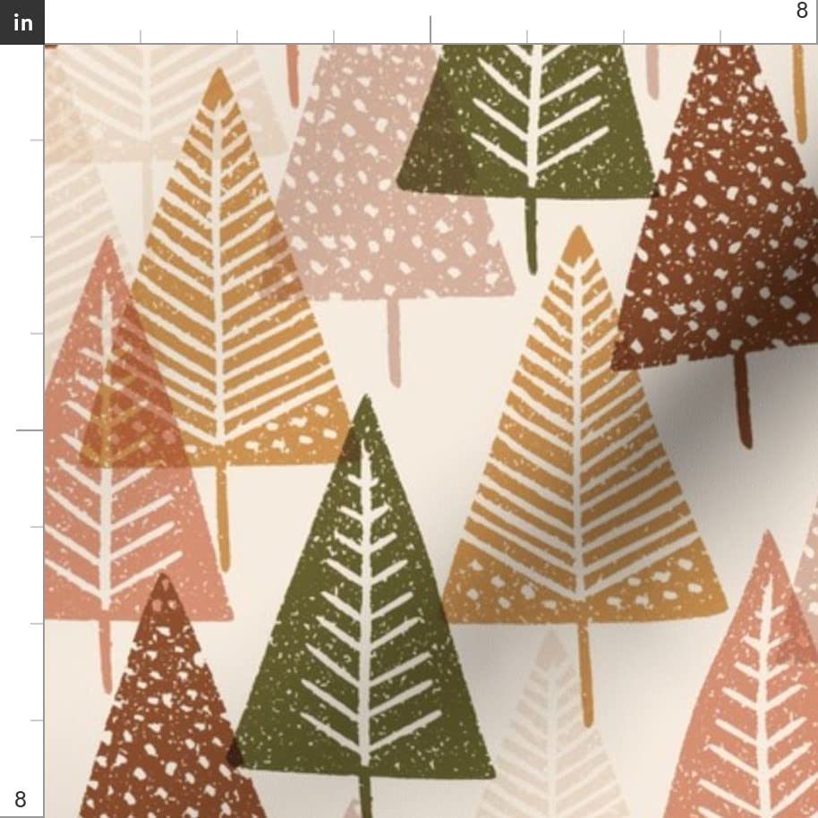 Fall Woods Forest Tree Autumn Printed Minky Fabric by The Yard - Soft Plush Material for Sewing Baby Blankets, Quilt Backing & DIY Crafts - Perfect for Cozy Home Decor, Seasonal Projects & Outdoor-Themed Creations