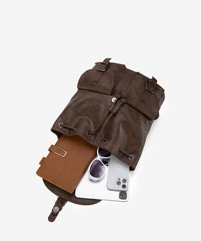 Montana West Buckle Backpack for Women - Stylish Leather Backpack Purse with Adjustable Straps - Perfect for Work, Travel & Everyday Use