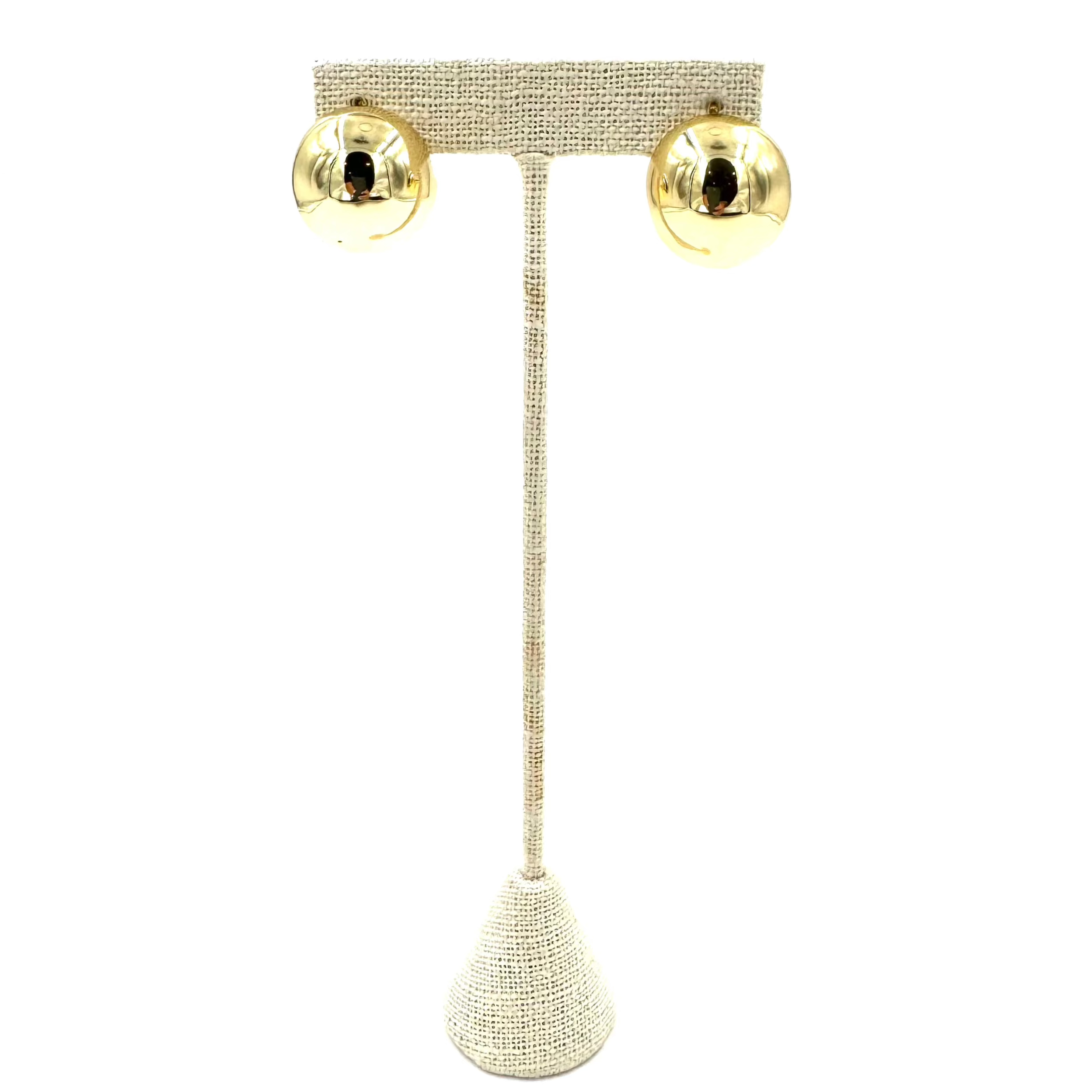 Ashley Gold Stainless Steel Large Chunky Ball Hoop Earrings for Women - Trendy Statement Jewelry for Parties, Date Night & Everyday Wear