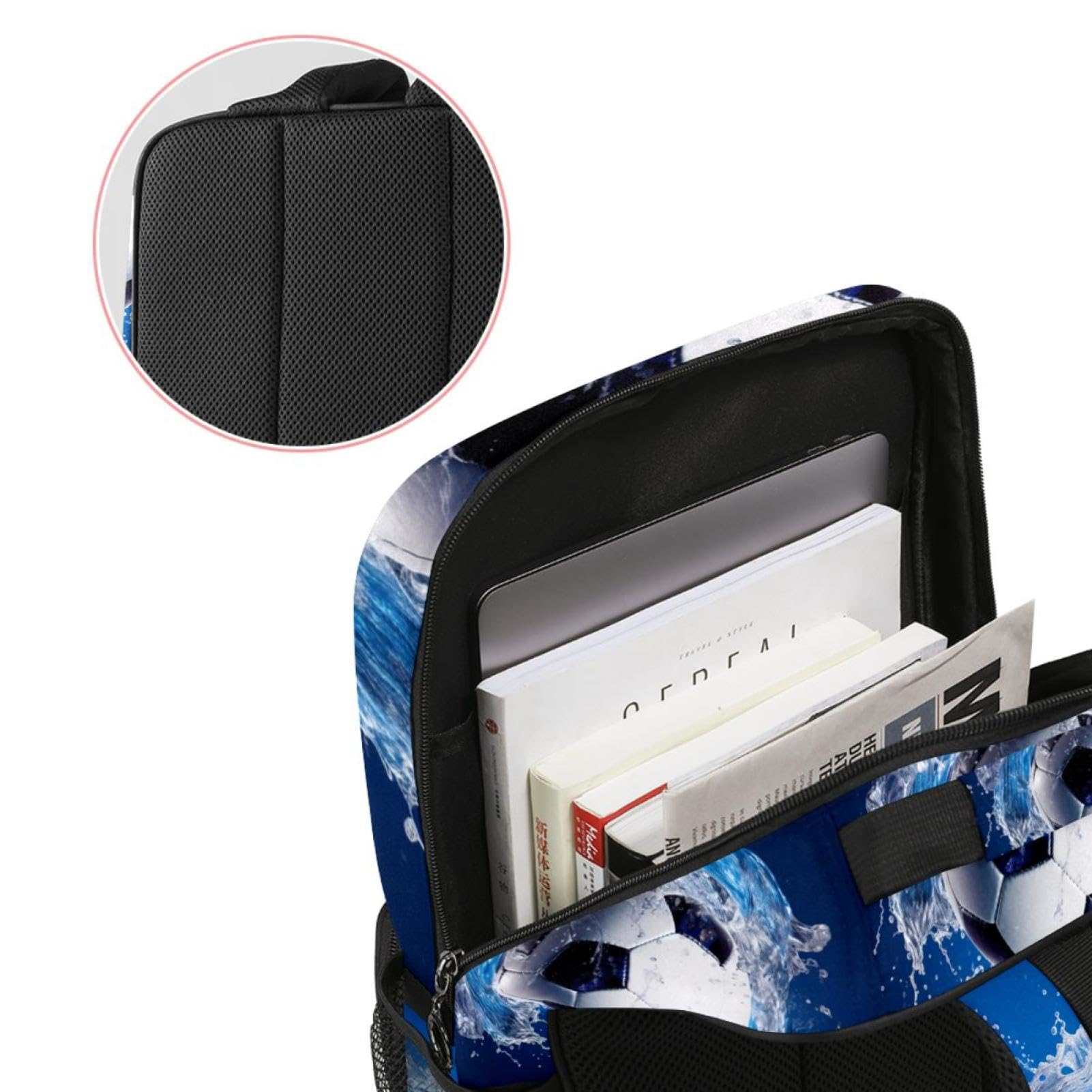 Lightweight Travel Backpack - Small Carry On Backpack for Men & Women, Water Resistant Blue Ocean Design - Perfect for Airplane, Hiking, School & Daily Use