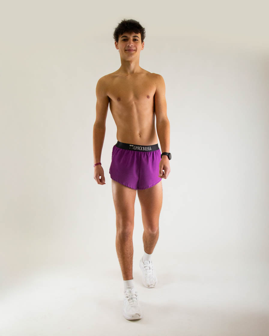 Men's Deep Purple 2 Split Running Shorts - Lightweight Athletic Shorts for Gym, Jogging & Workout - Comfortable Training Shorts with Side Splits for Men