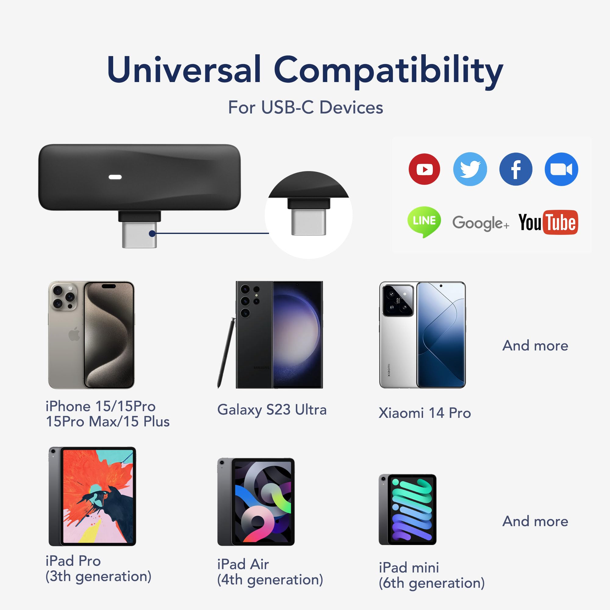 RGBlink Wireless Lavalier Microphone Set of 2 - Noise Canceling Lapel Mic for iPhone 16/15 Pro Max, USB-C Smartphones, Samsung & Android Devices | Perfect for Content Creators, Vlogging, Recording, ASMR, Podcasting, Live Streaming & Interviews