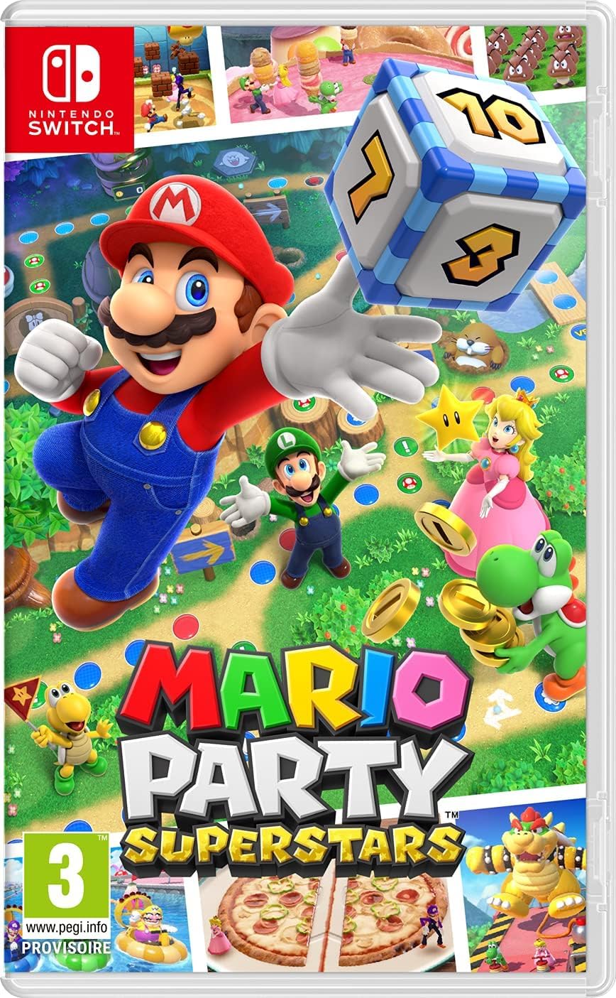 Nintendo Switch OLED Model Console with Dock & White Joy-Con Controllers + Mario Party Superstars Game Bundle - Perfect for Family Game Nights, Travel Entertainment & Multiplayer Gaming