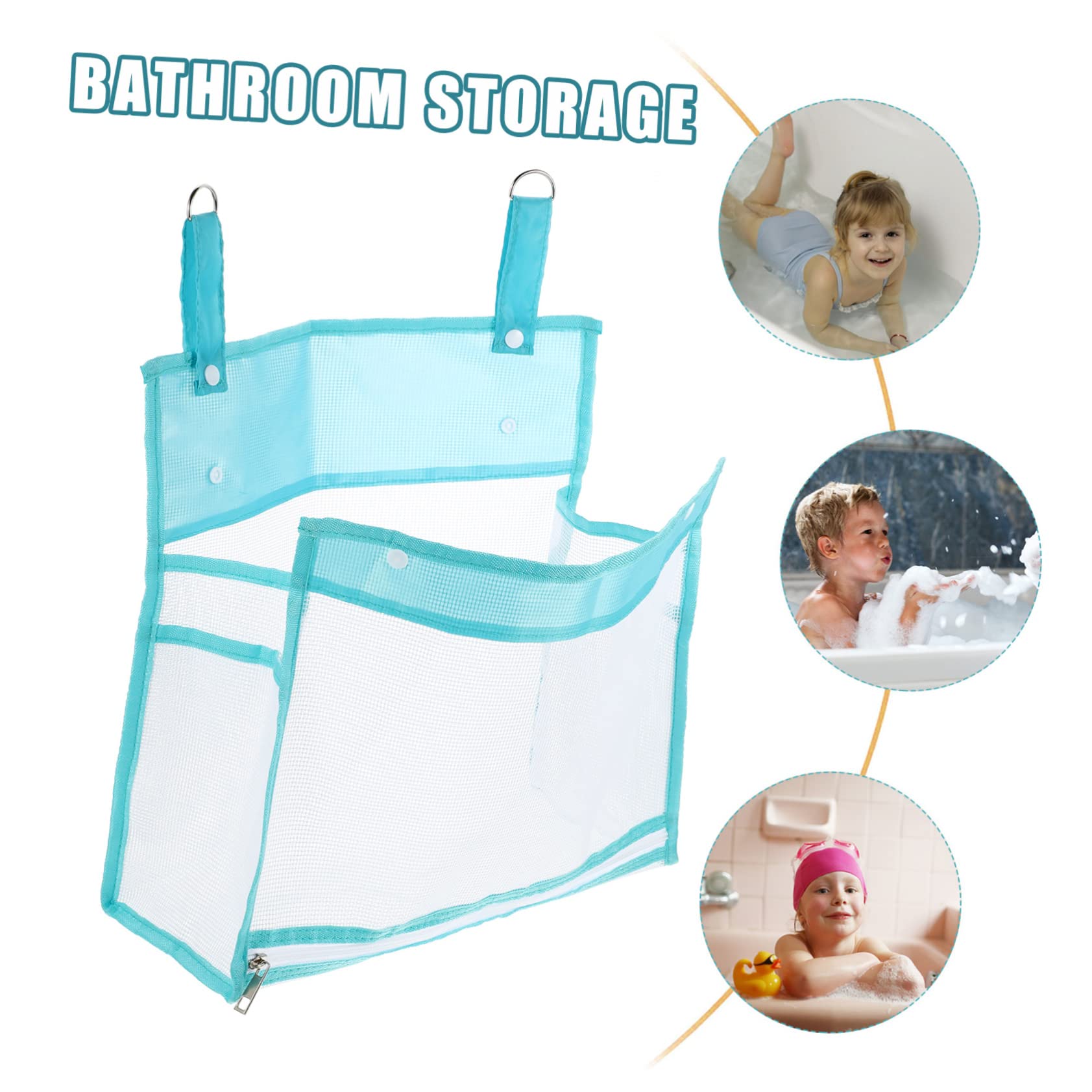 FAVOMOTO 3-Pack Breathable Mesh Bath Toy Organizer Pouch - Portable Waterproof Storage Bag for Baby Bath Toys, Shower Organizer & Tub Toy Holder - Perfect for Bath Time, Pool, Beach & Travel Use