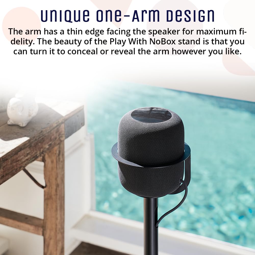 Premium Heavy Duty Powder Coated Steel Speaker Stand for Apple HomePod Gen 1 & 2 - Black | Perfect for Home Theater, Gaming Setup & Music Listening