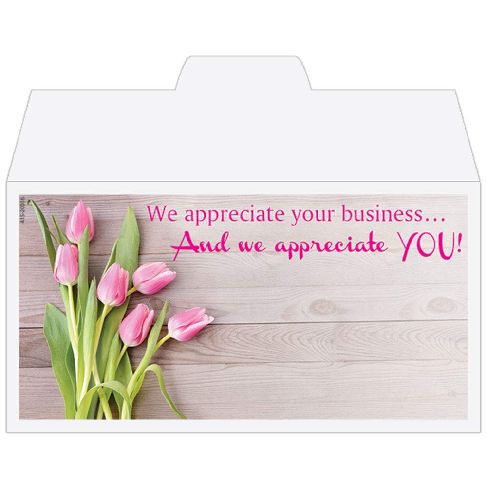 Drive Up Envelopes - Thank You Money Envelopes with Tulip Design - 500 Pack - Perfect for Cash Gifts, Tips, and Appreciation Cards (Office, Wedding, Party Use)