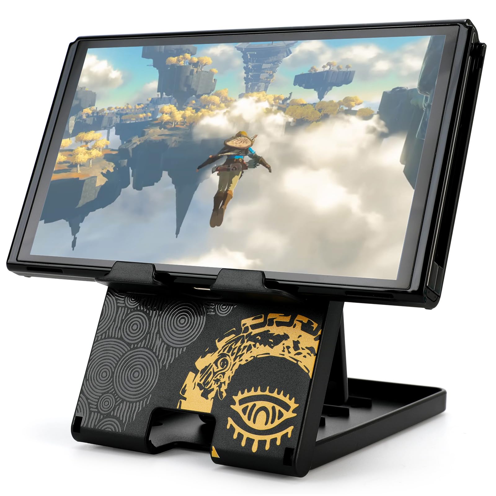 Premium Adjustable Foldable Nintendo Switch Stand - Compatible with Switch OLED, Lite & Tears of The Kingdom Edition | Portable Gaming Holder for Travel, Bedroom & Desk Play