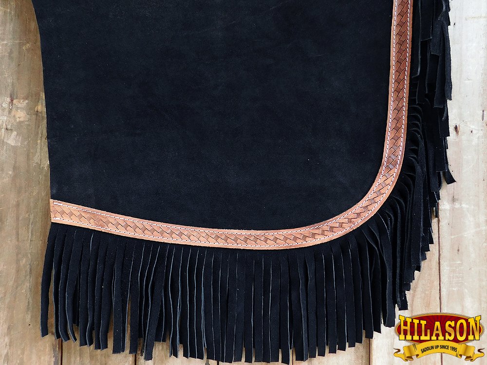 HILASON Pro Bull Riding Leather Chinks for Adults – Handmade Western Rodeo Bronc Chinks with Hand Tooled Design – Durable Leather Chaps for Cowboy Rodeo & Ranch Work – Perfect for Professional Riders and Ranch Hands