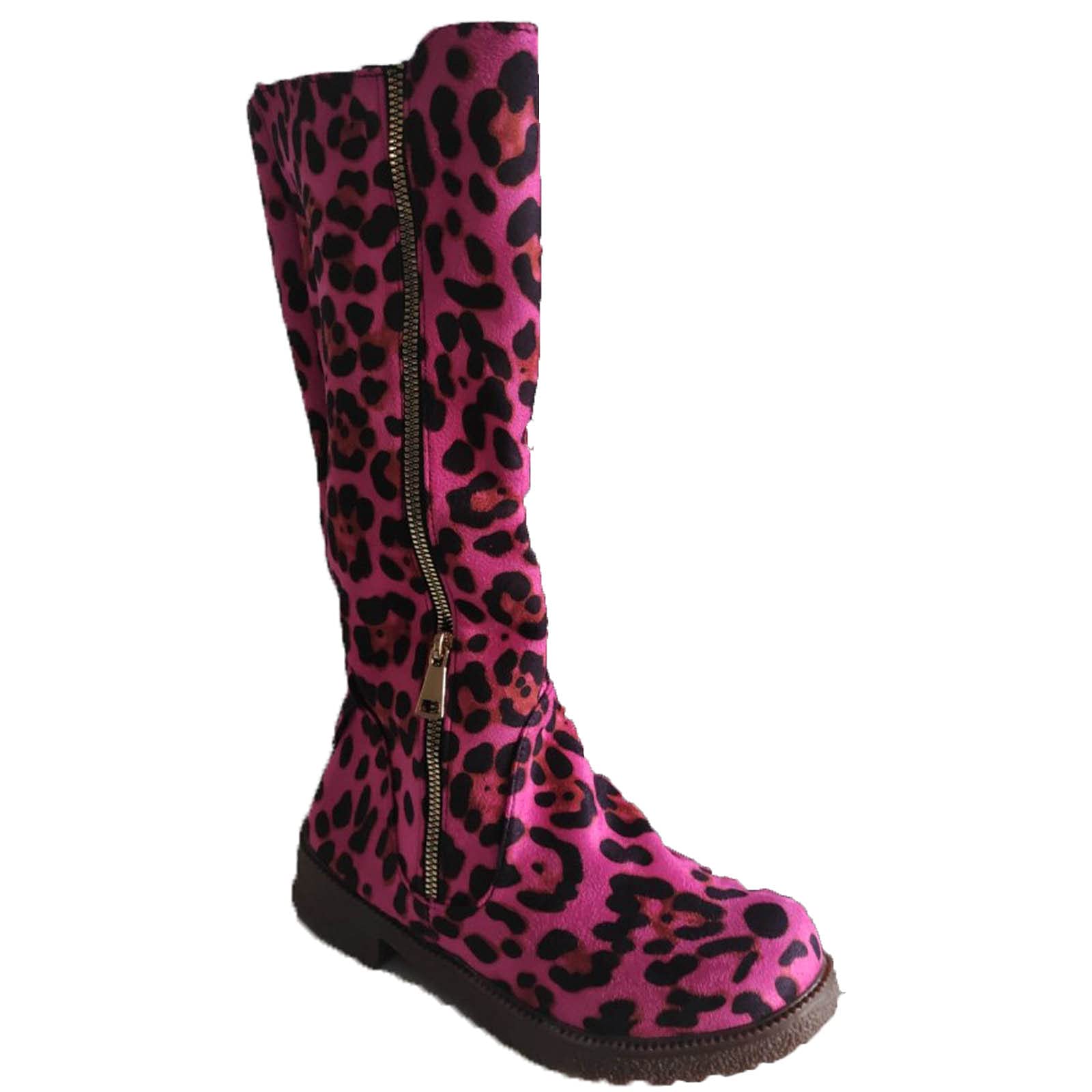 Vintage Women's High Top Long Fashion Boots with Heels - Print Knight Boots, Casual Suede Comfort Square Heels for Everyday Wear & Outfits
