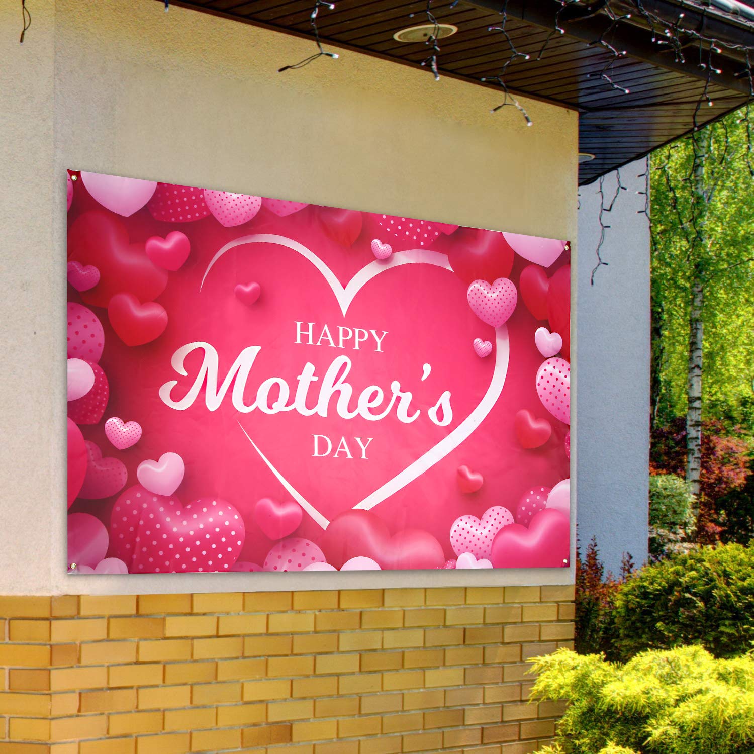 Happy Mother's Day Banner Backdrop - Floral Photography Background for Mother's Day Party Decorations | Perfect for Photo Booths, Baby Showers & Family Celebrations