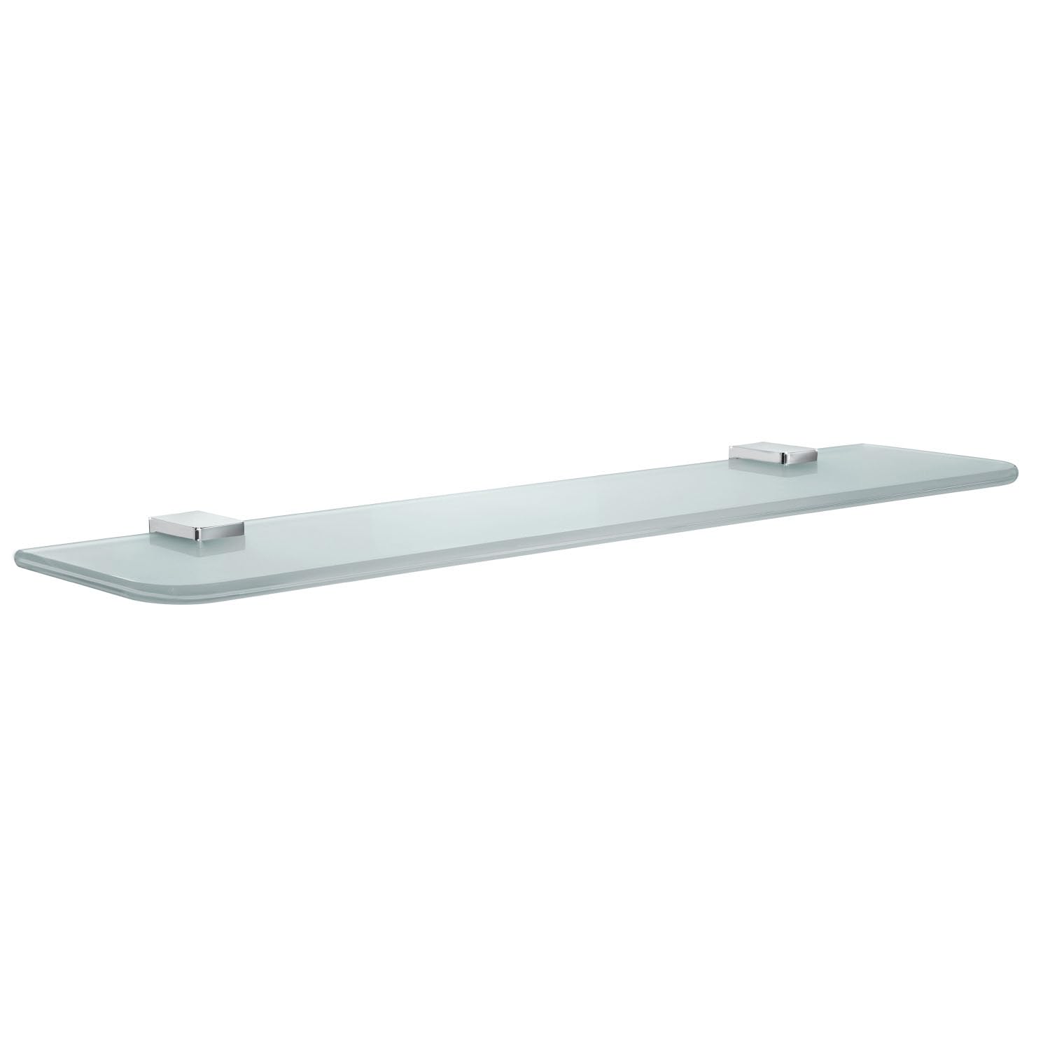OK347 Frosted Glass Bathroom Shelf - Polished Chrome & Frosted Glass Wall Mounted Storage for Shower, Bathroom Organizer - Perfect for Toiletries, Soap, Shampoo in Modern Home Decor