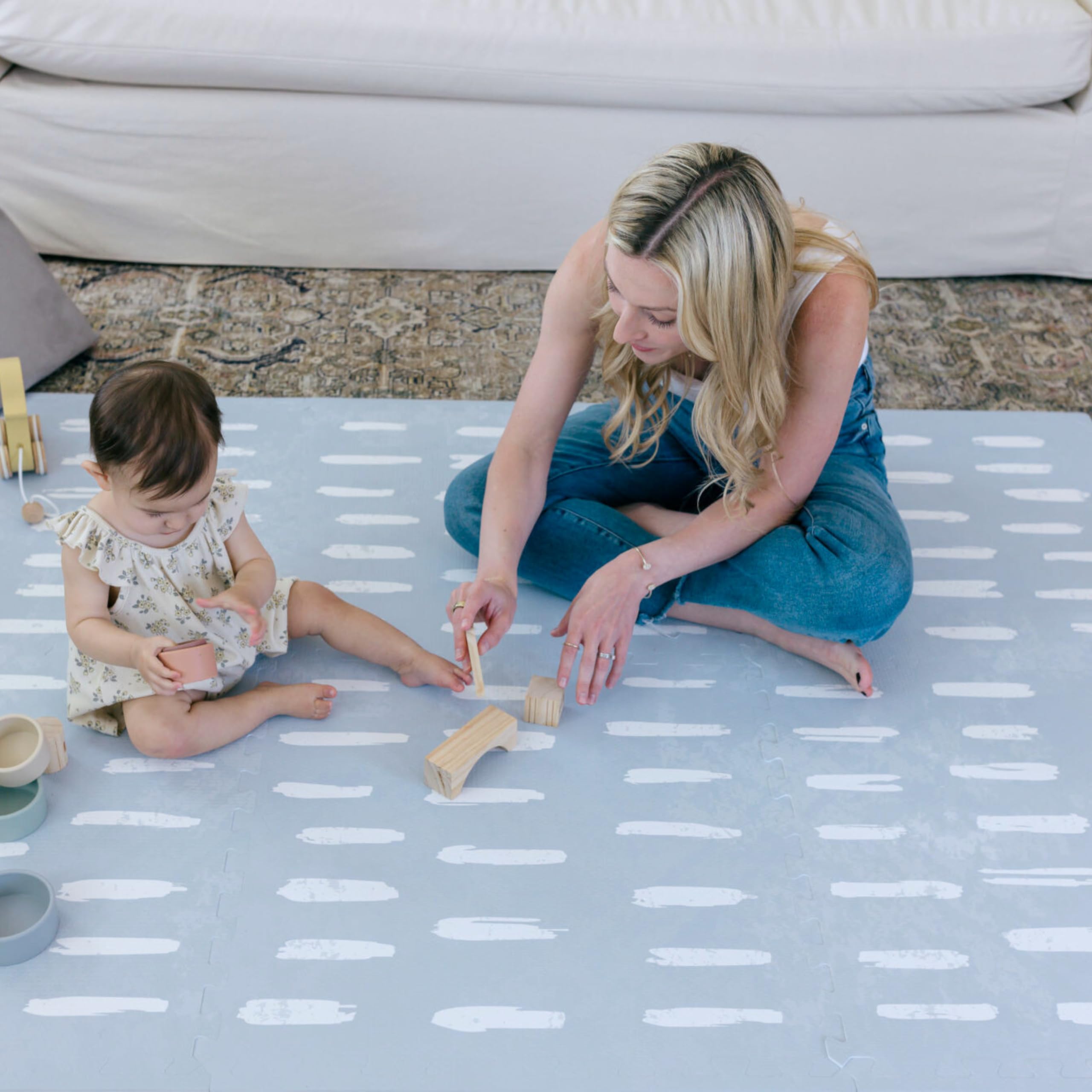 Premium EVA Foam Baby Play Mat - 6x6ft Non-Toxic Floor Mat for Infants & Toddlers | Safe Crawling & Tummy Time Mat | Waterproof Nursery Playroom Rug | Perfect for Daycare, Learning & Play Areas