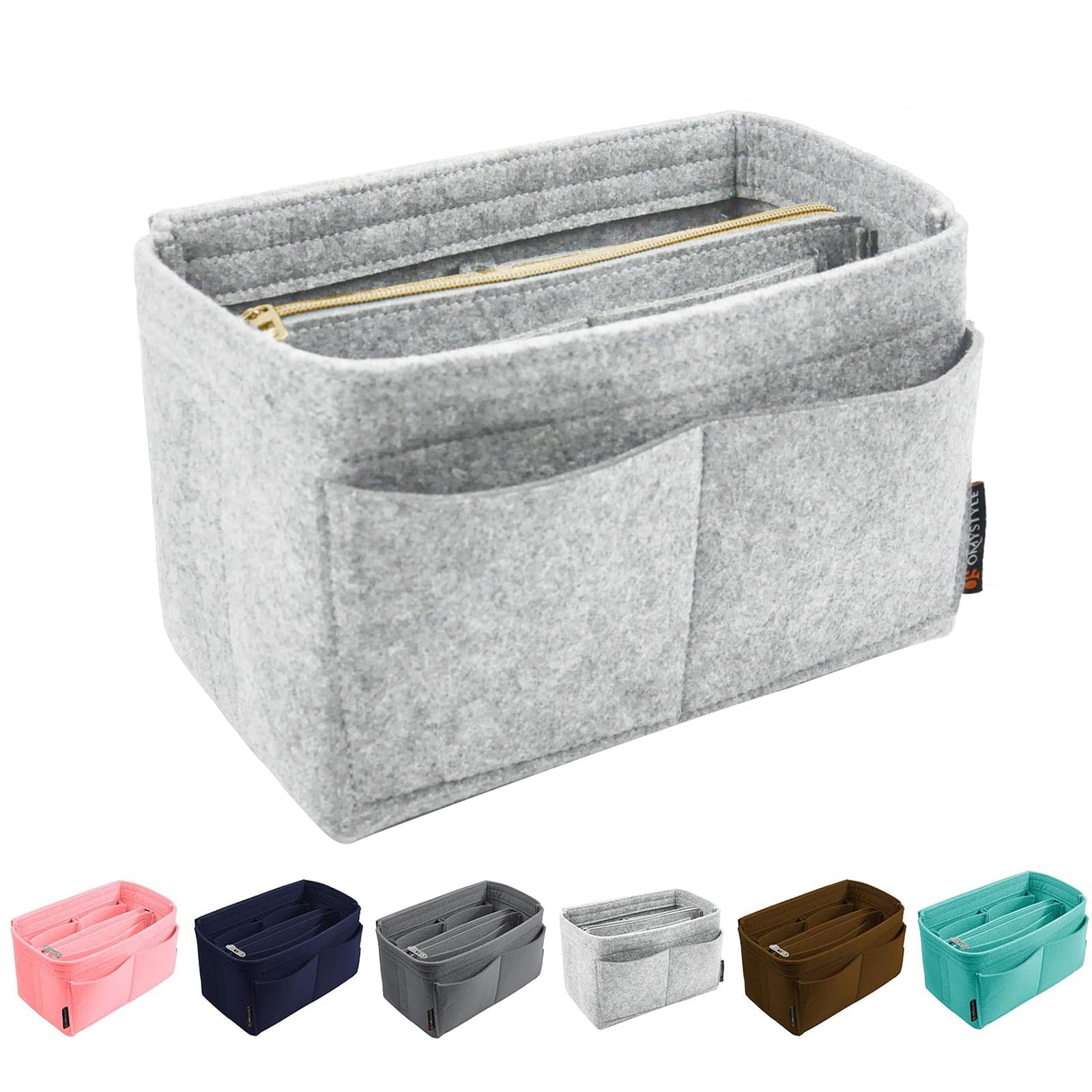 OMYSTYLE Felt Purse Organizer Insert - 5 Sizes Tote Bag Organizer with Dividers for Handbags - Compatible with Longchamp, Neverfull, Speedy & More - Perfect for Travel, Work & Daily Organization