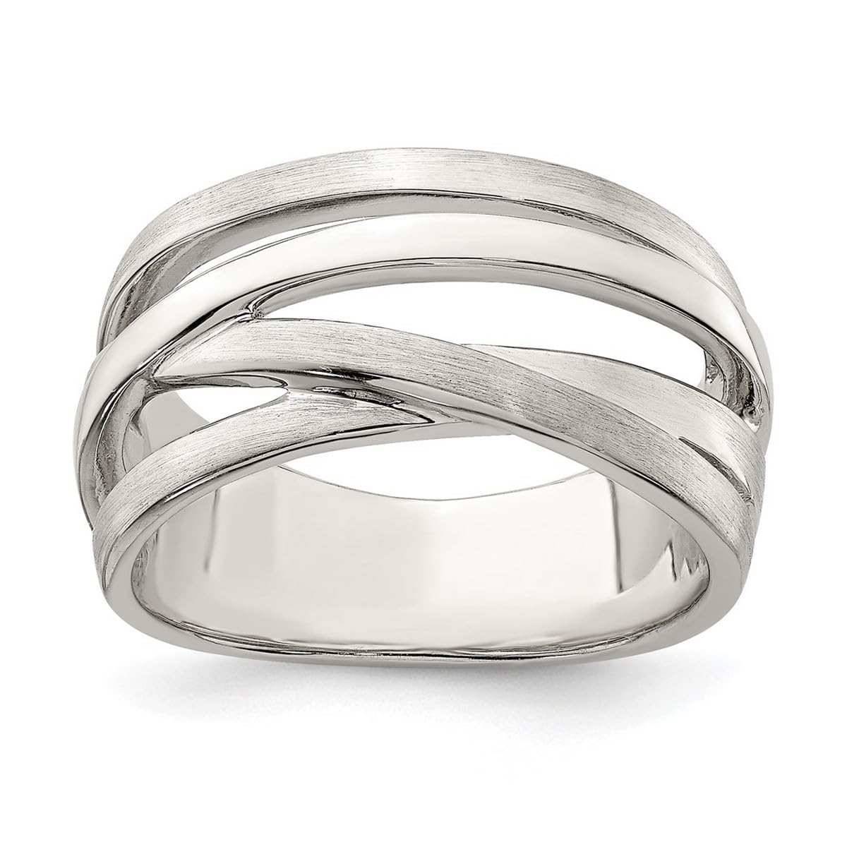 925 Sterling Silver Solid Polished Brushed Ring for Women - Elegant Everyday Jewelry, Wedding Band, Anniversary Gift, Fashion Accessory