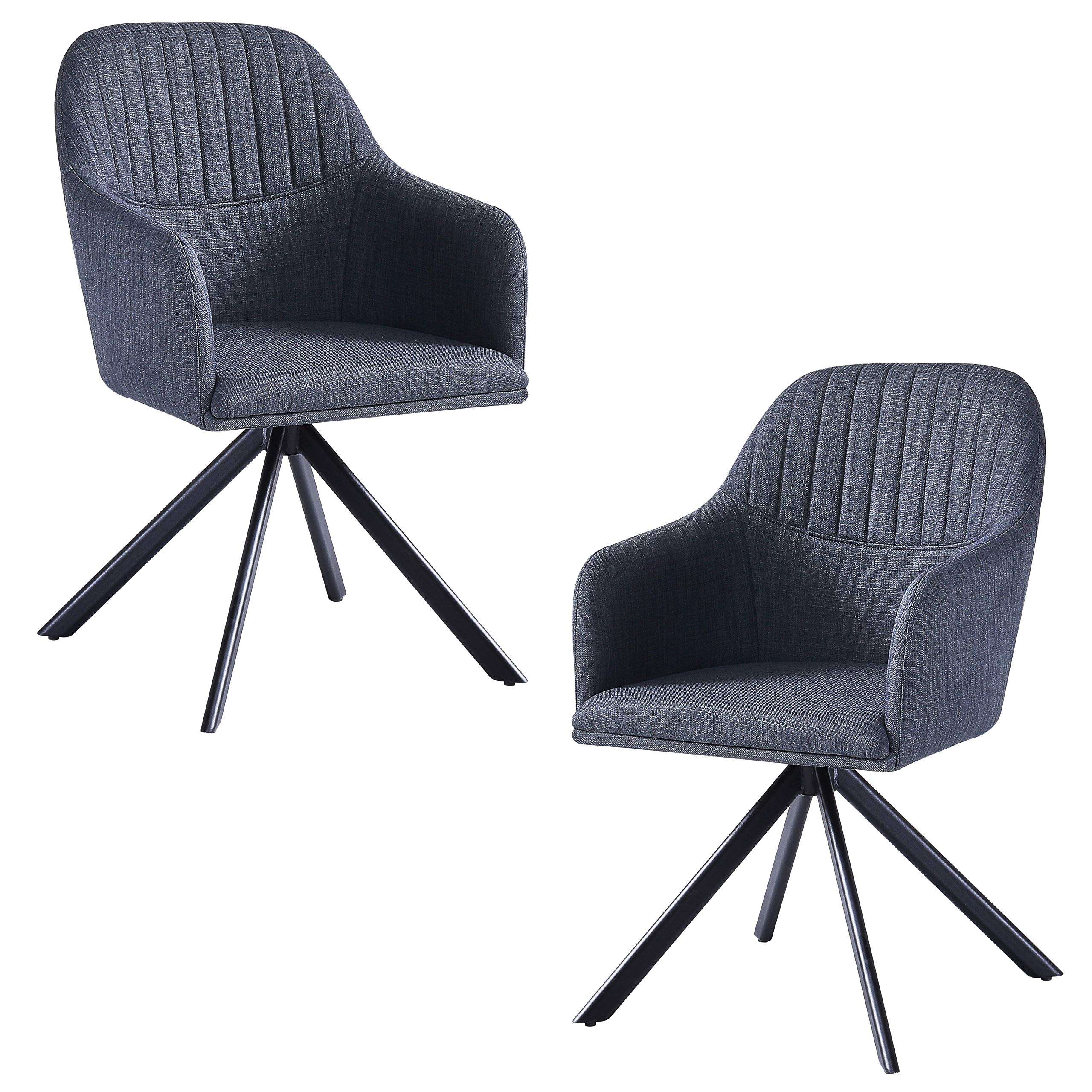 Premium Tyana Fabric Office & Accent Chair - Ergonomic Desk Chair with Padded Seat & Back Support, Dark Gray - Perfect for Home Office, Study Room & Waiting Areas
