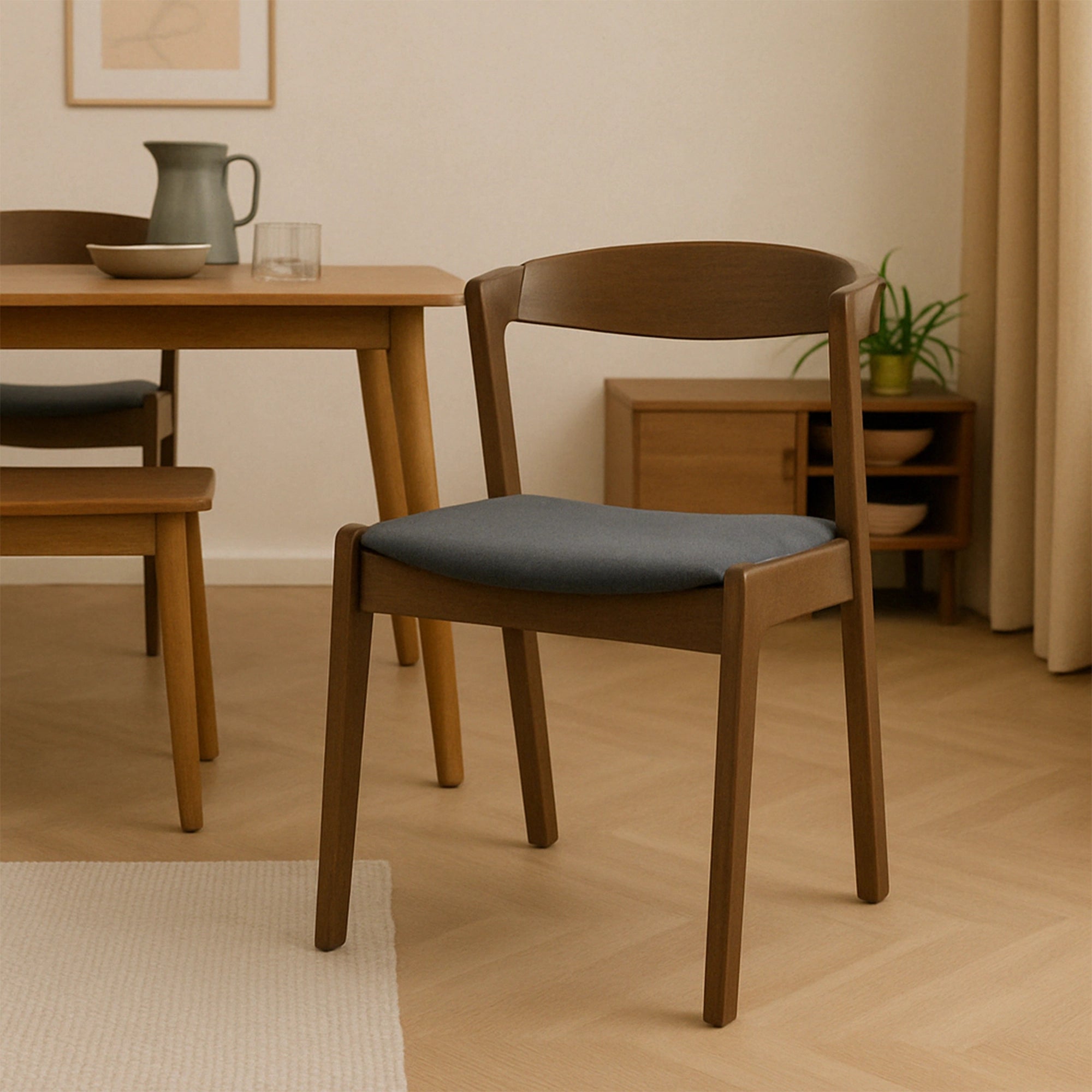 Herman Dining Chair - Modern Wooden Dining Room Chair with Upholstered Seat - Perfect for Kitchen, Dining Room, and Home Office Use