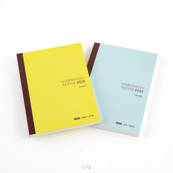 Hobonichi Techo 2025 Japanese Planner - A5 Size Cousin Avec 6-Month Set (January Start, Monday Start) | Daily Journal, Work Organizer & Creative Notebook for Students, Professionals & Artists