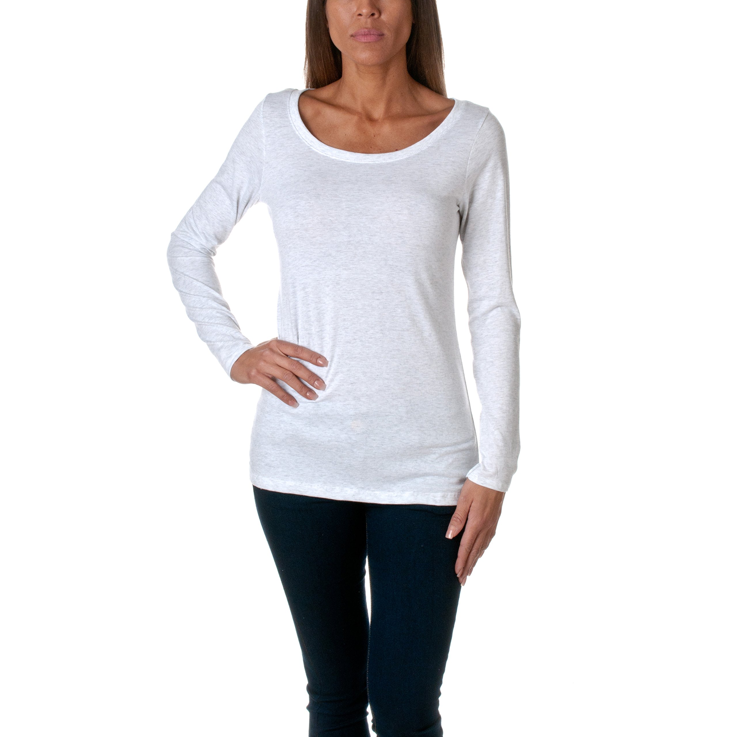 6731 Next Level Tri-Blend Long-Sleeve Scoop Neck T-Shirt for Women - Soft Comfortable Casual Wear for Everyday, Lounge & Layering