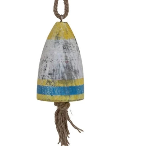 Hand Painted Birchwood Buoy Ornament - Nautical Coastal Decor for Christmas Tree, Beach House, or Boat - Perfect Holiday Gift for Sea Lovers