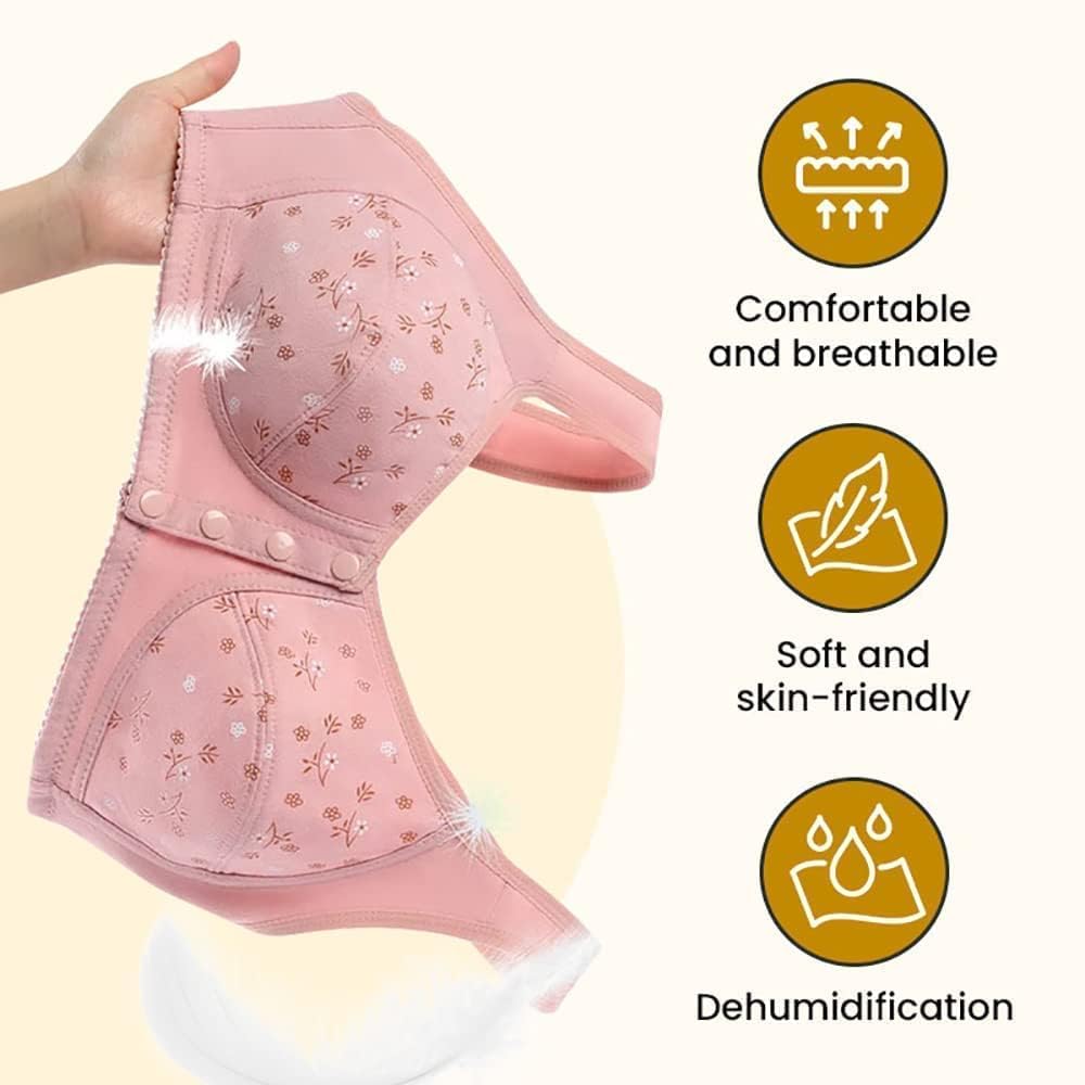 Comfortable Daisy Bra for Seniors - Front Snap Closure Bras with Adjustable Straps for Older Women - Perfect for Daily Wear, Post-Surgery Recovery & Nursing Comfort