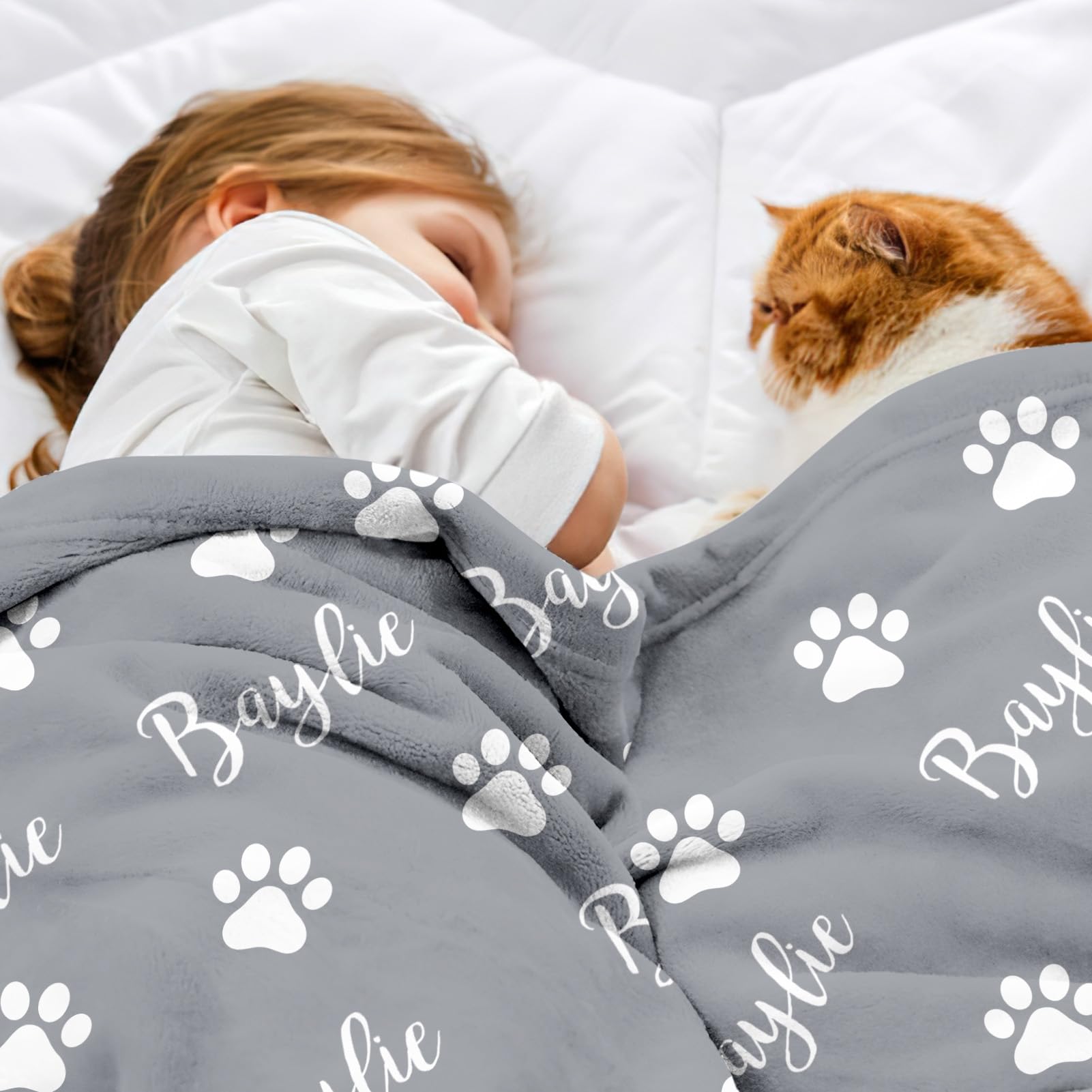 Custom Personalized Dog Blanket with Name & Pattern - USA Printed Pet Blanket for Dog Lovers - Perfect for Pet Memorial Gifts, Home Decor & Comforting Pet Loss