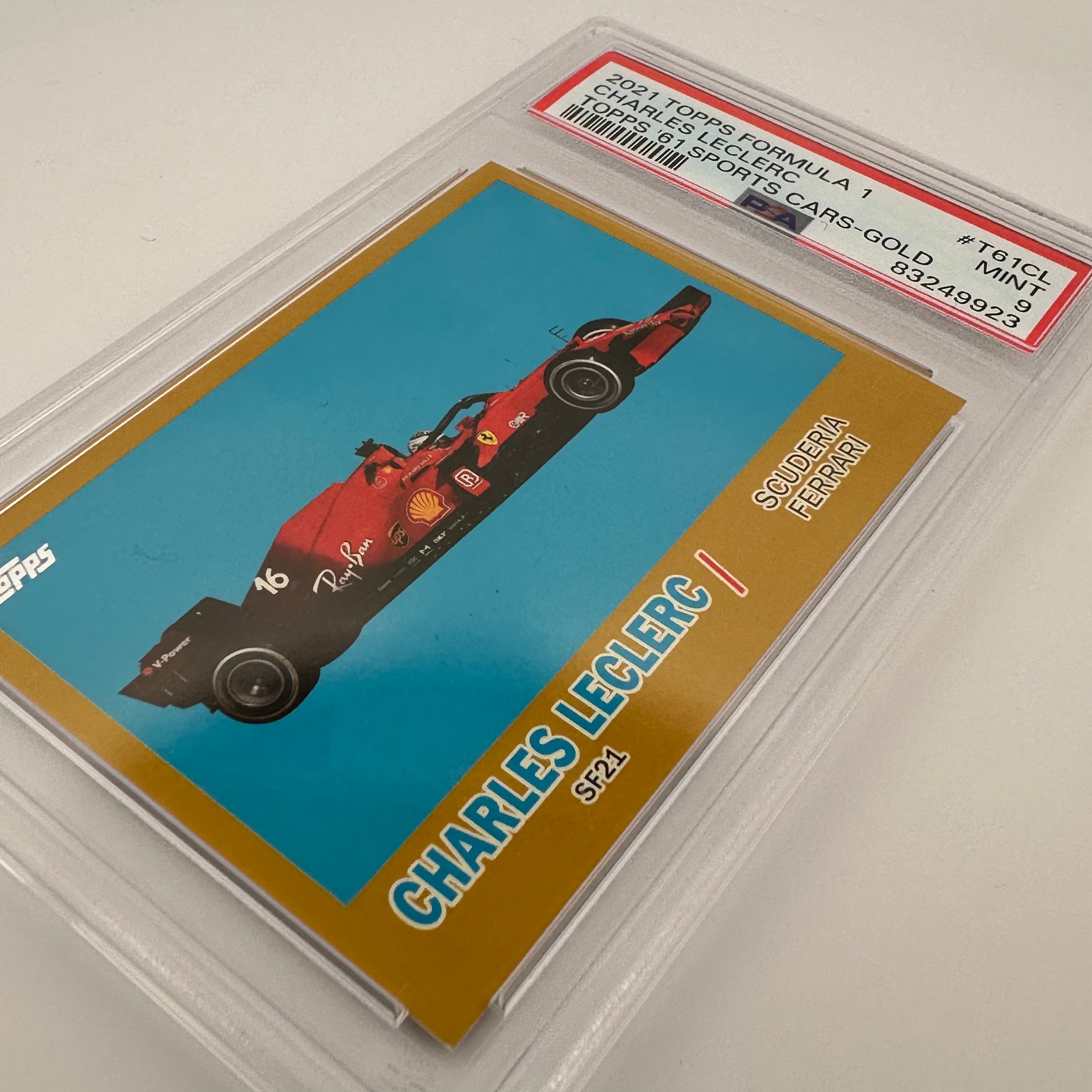 PSA 9 Graded 1961 Charles Leclerc #T61CL Sports Cars Trading Card - 30/50 Limited Edition Gold Foil - Perfect for Collectors & Formula 1 Memorabilia Displays