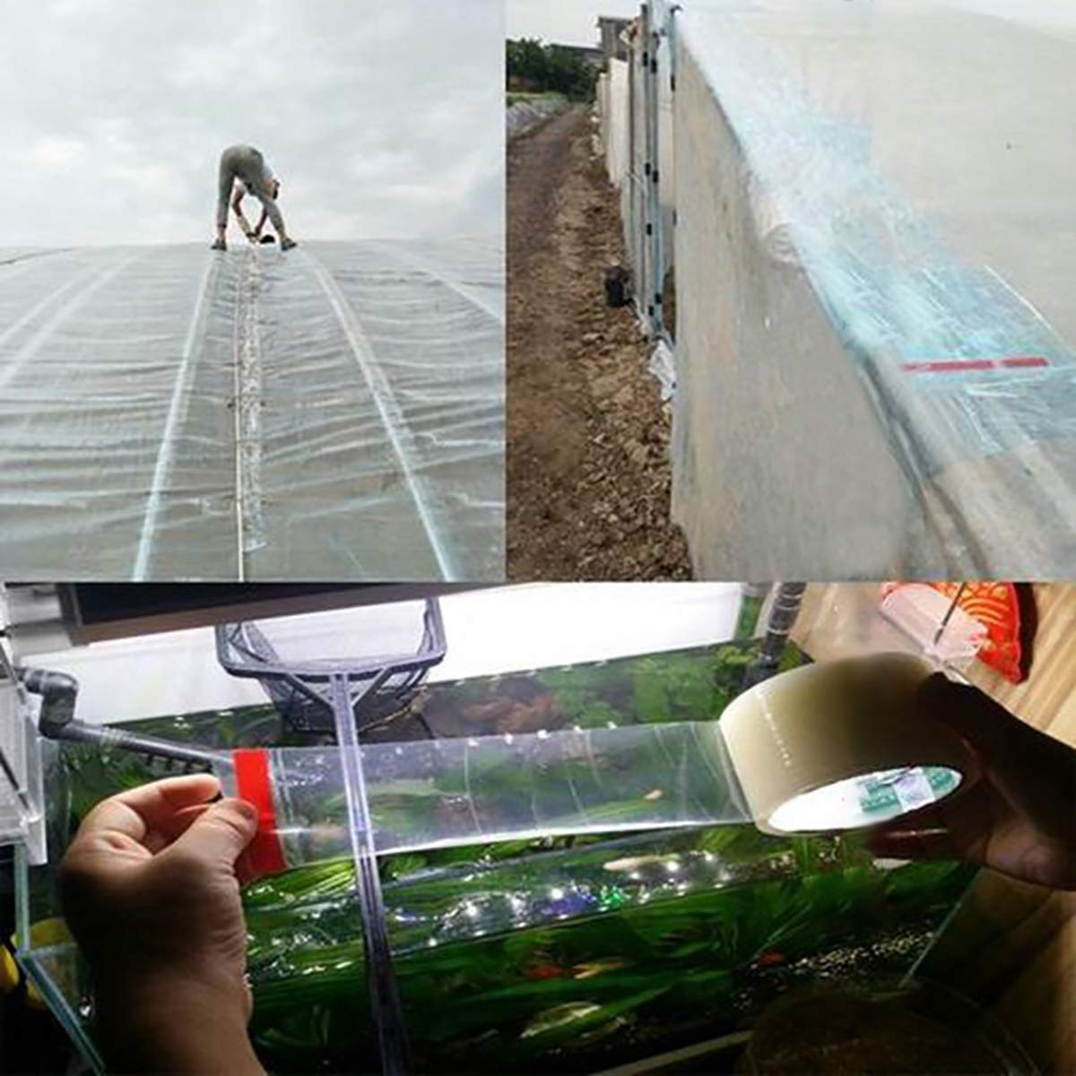 UV Resistant Clear Greenhouse Film - 2.75in x 32.8ft Polyethylene Cover Repair Tape for Greenhouse Plastic Film Patch | Ideal for Plant Protection, Greenhouse Maintenance & DIY Garden Projects