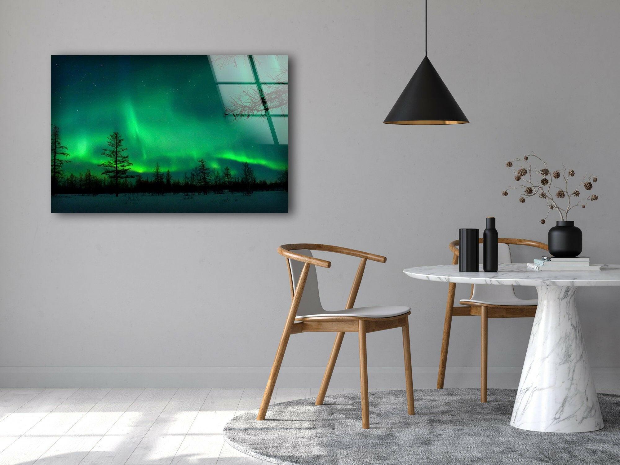 Aurora Lights Neon Glass Wall Art - Modern LED Home Decor for Living Room, Bedroom, Bar & Office - Unique Gift for Housewarming, Wedding & Birthday