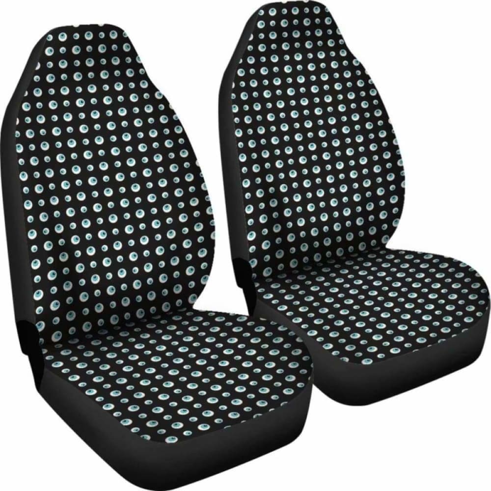 Premium Black & Blue Eyeball Pattern Car Seat Covers - Universal Fit for Cars, Trucks & SUVs - Stylish & Protective Auto Accessories for Daily Commute & Road Trips