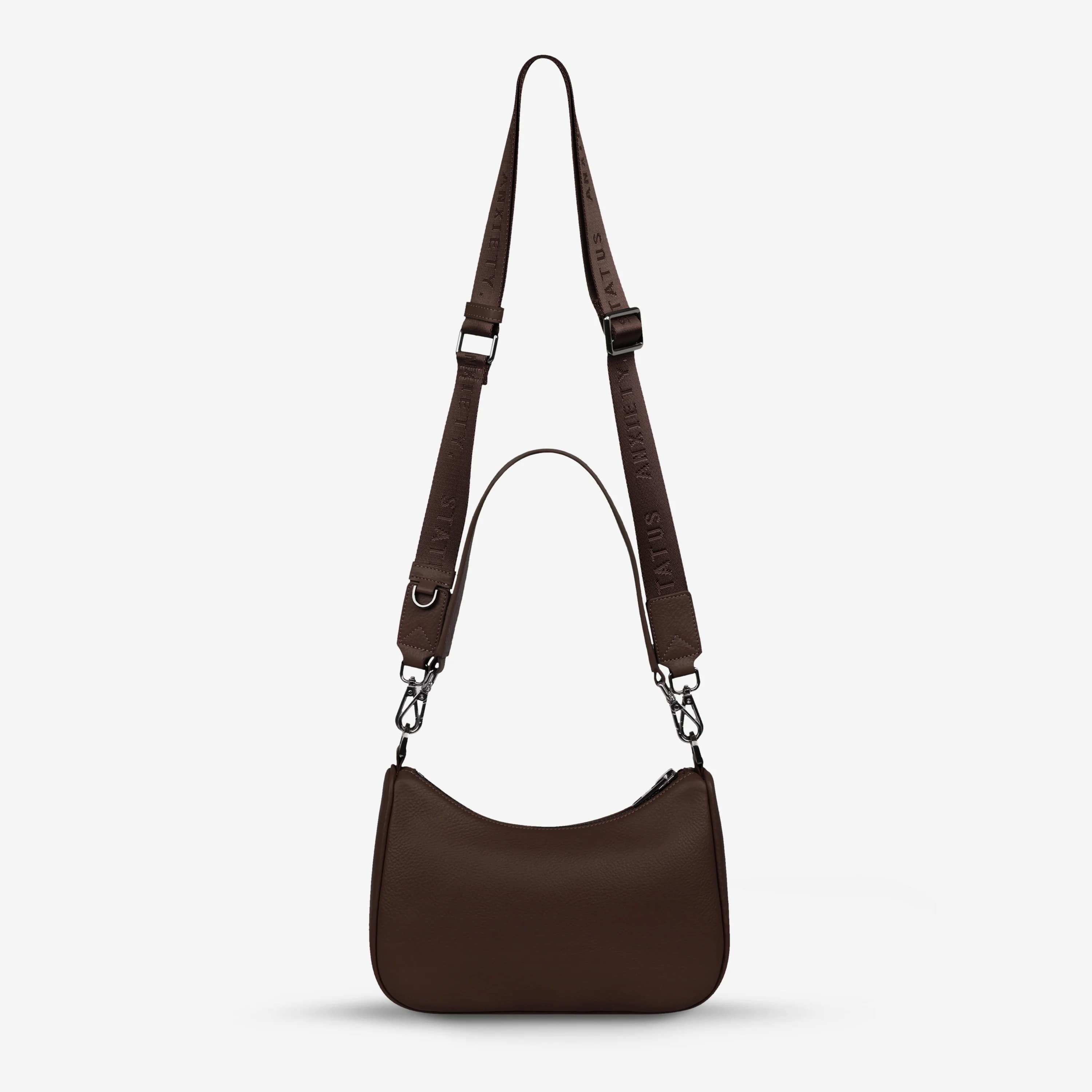 Status Anxiety Look Both Ways Bag in Cocoa - Stylish Crossbody Purse for Women, Perfect for Work, Travel & Everyday Use