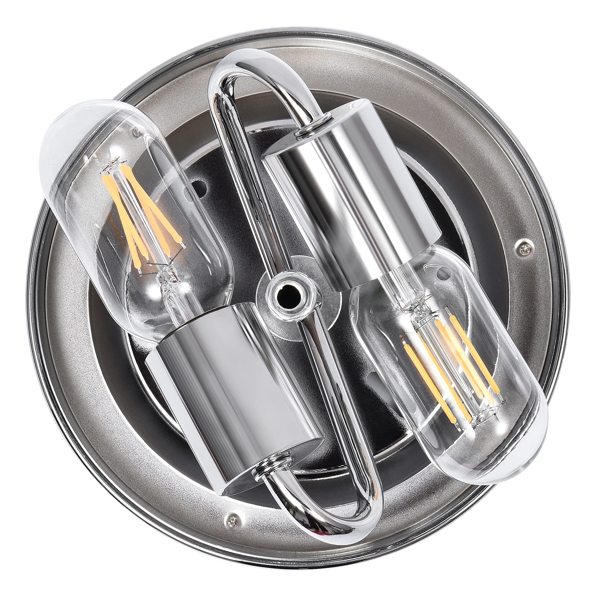 EDISLIVE Modern 2-Light Hammered Glass Flush Mount Ceiling Light Fixture 10.2