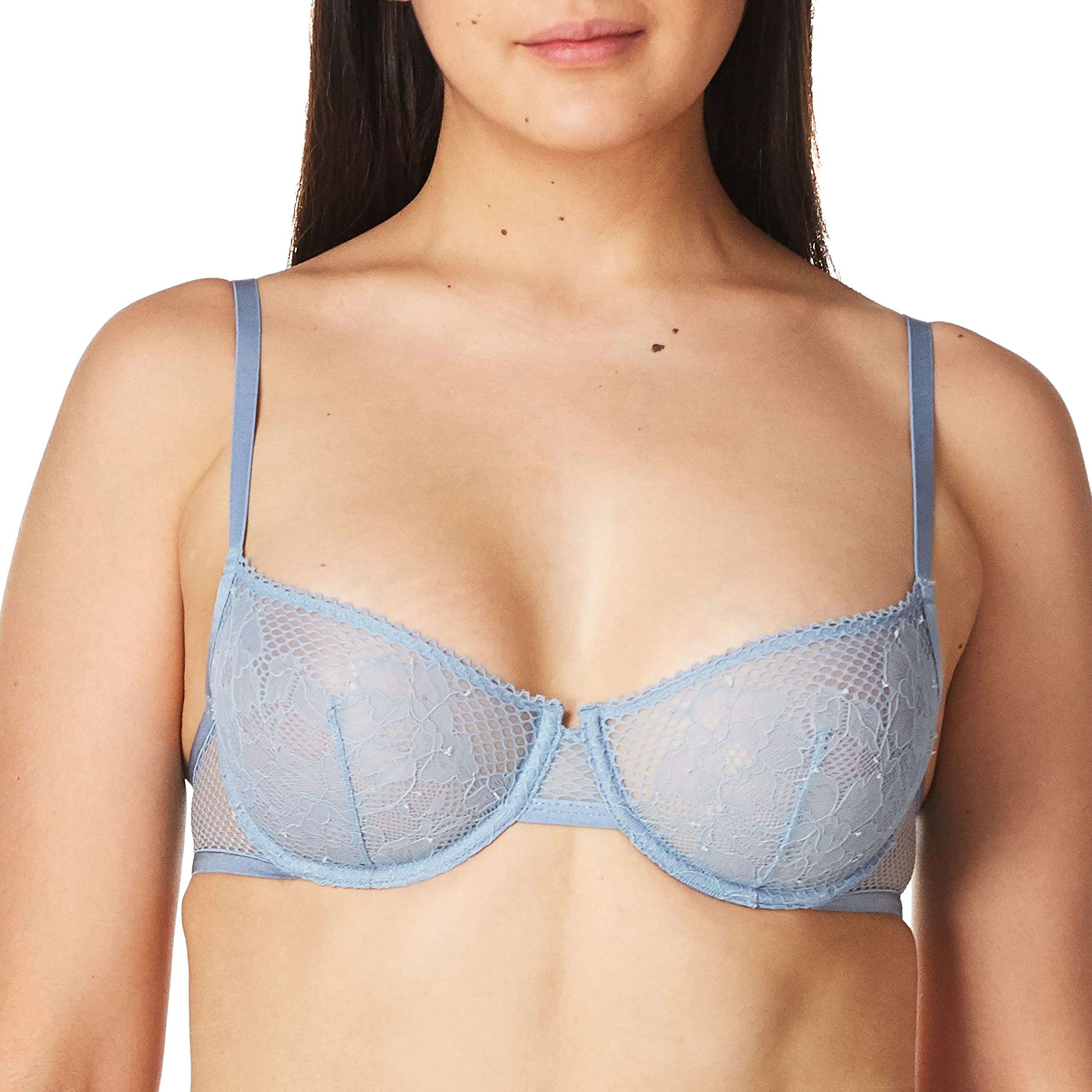 DKNY Women's Soft Tech Unlined Demi Bra - Wireless Comfort Bra for Everyday Wear - Perfect for Yoga, Work & Lounge