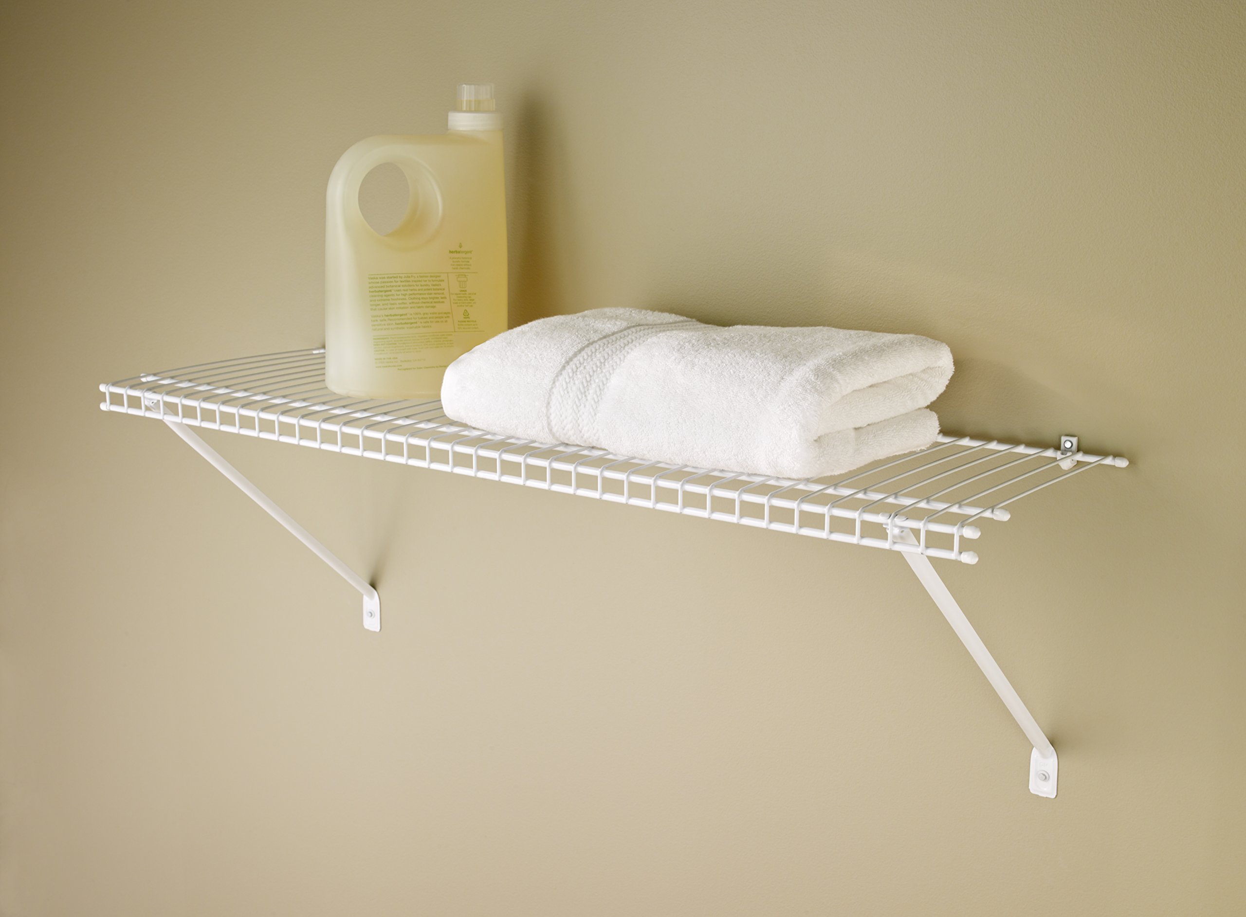 ClosetMaid 2 Ft. Wire Shelf Kit with Hardware - White Vinyl Finish for Pantry, Closet & Laundry Organization - Perfect for Home Storage & Space Saving Solutions