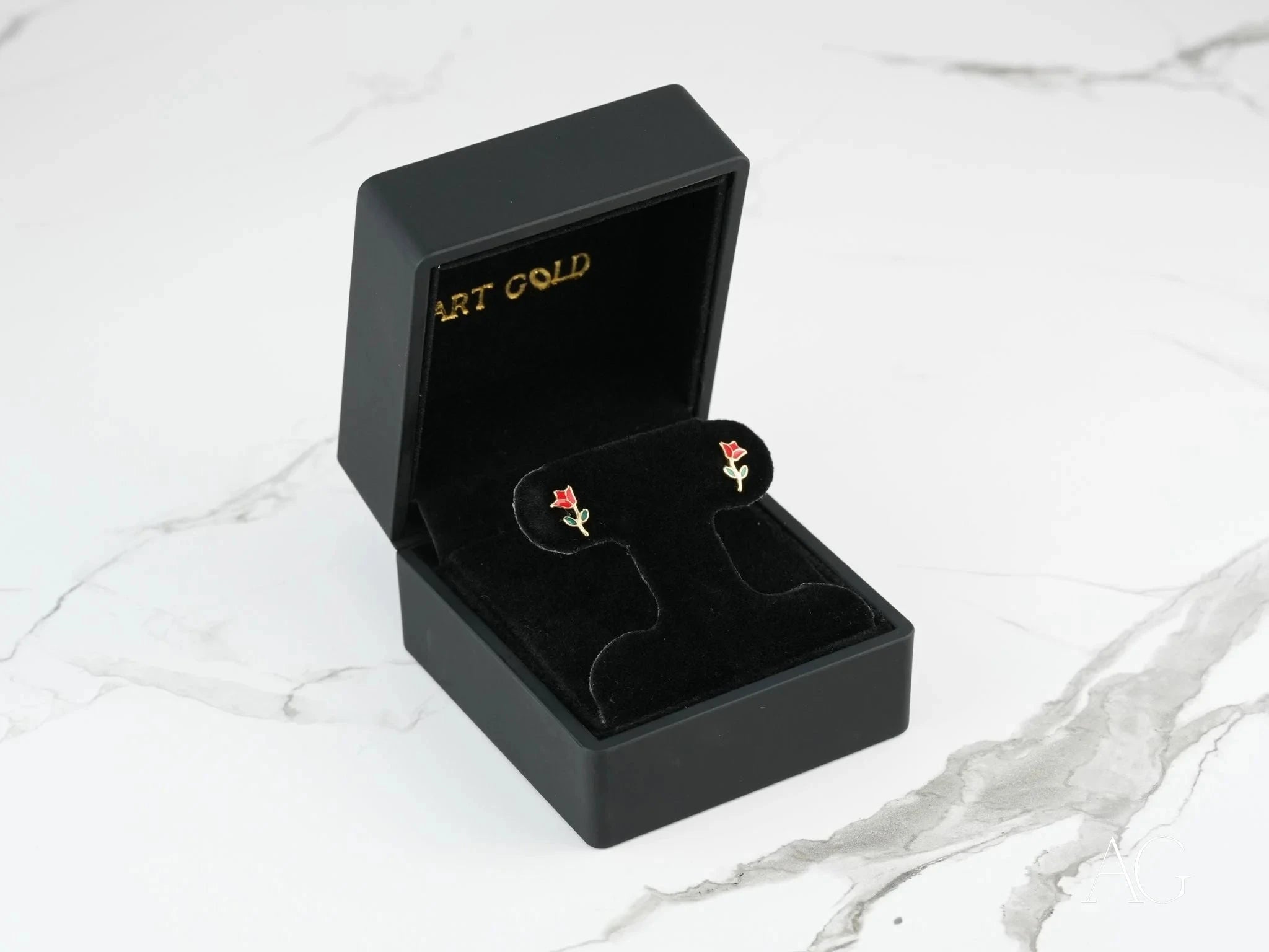 18k Gold Delicate Rose Stud Earrings for Women - Elegant Floral Jewelry Gift for Valentine's Day, Anniversary & Special Occasions