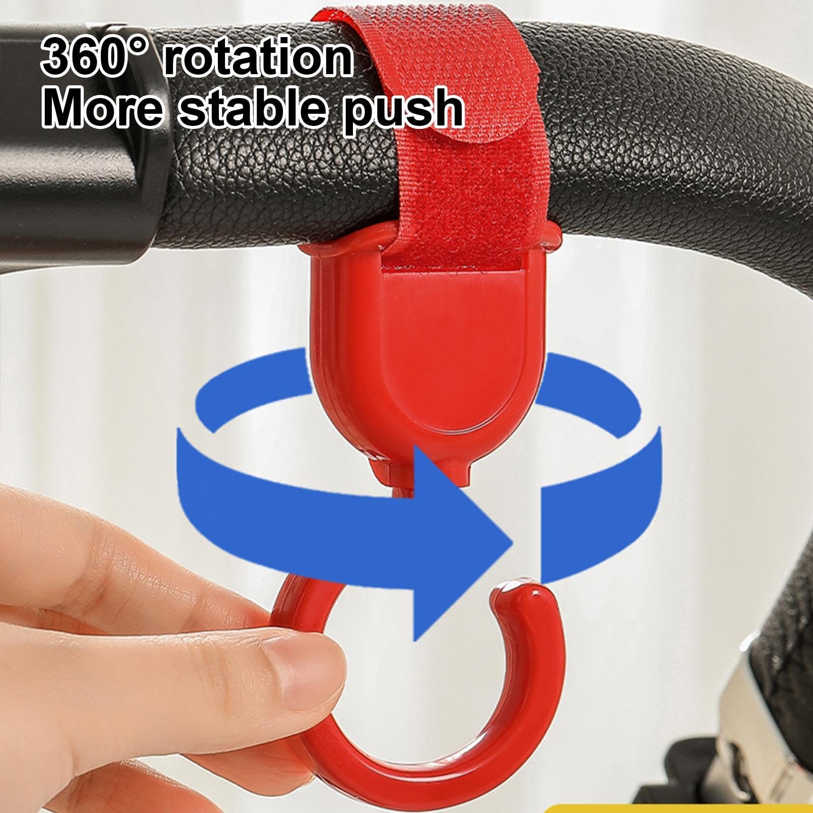 Rotatable Baby Stroller Hook - Multi-Purpose Mommy Organizer Hook for Strollers, Shopping Carts & Wheelchairs | Durable Bag Hanger Accessory for Diaper Bags, Groceries & Daily Essentials (Perfect for Moms On-The-Go)