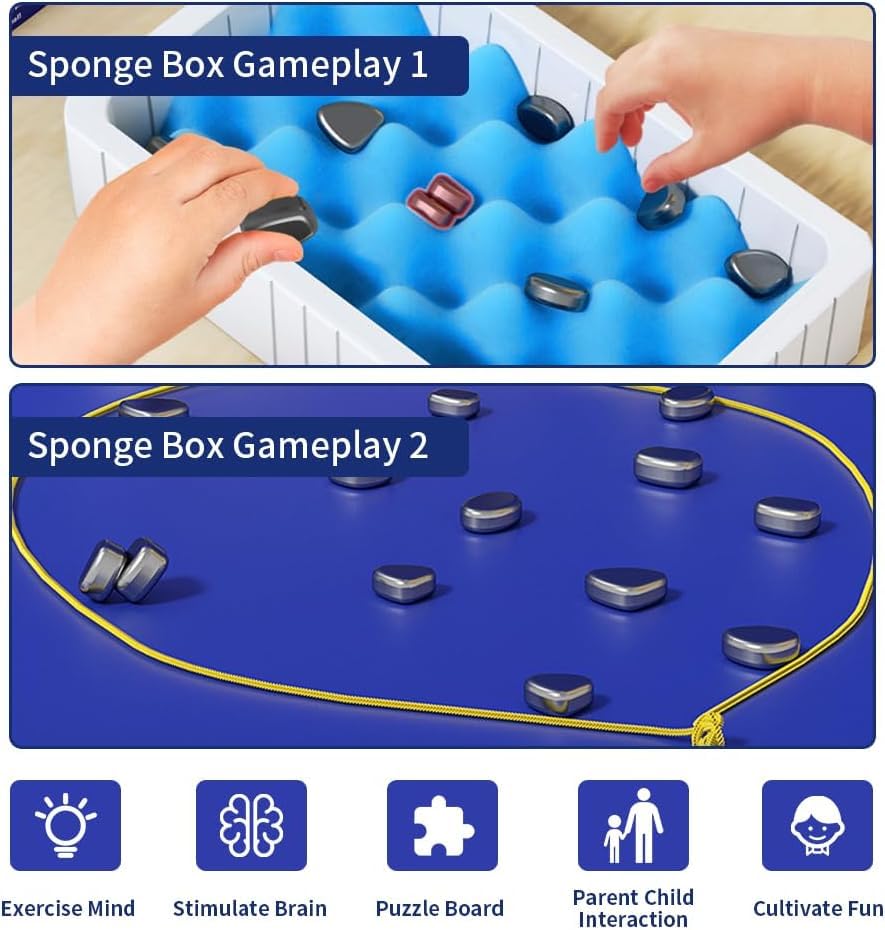 2024 Magnetic Board Game for Kids & Adults - Multiplayer Strategy Game with Magnetic Stones & Beads | Fun Family Tabletop Game for Parties, Travel & Indoor Activities