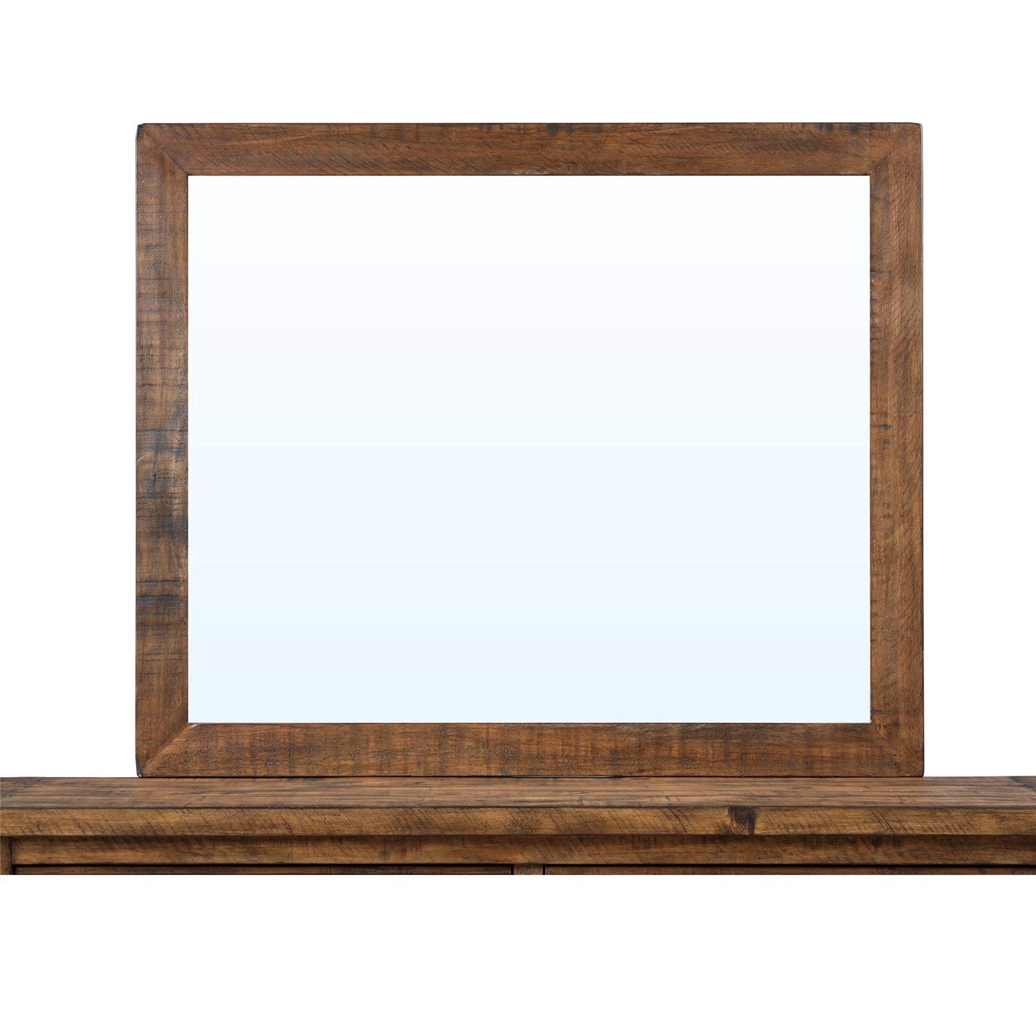 Vintage Entryway Mirror - Reclaimed Pine Wood Farmhouse Vanity Mirror for Hallway, Bedroom & Bathroom Décor