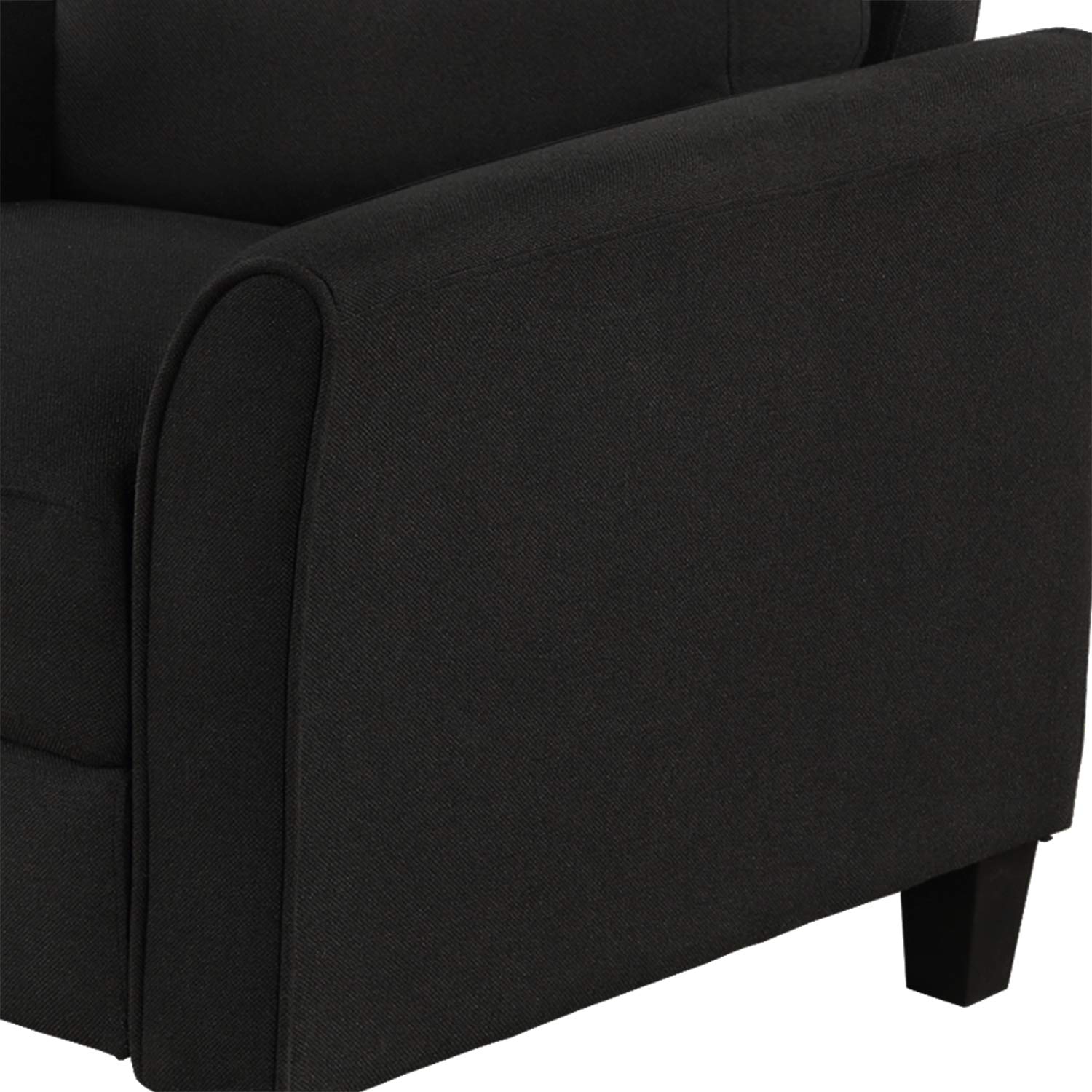 Modern Single Sofa with Armrest - Black Living Room Furniture for Small Spaces | Perfect for Apartments, Studios & Cozy Corners