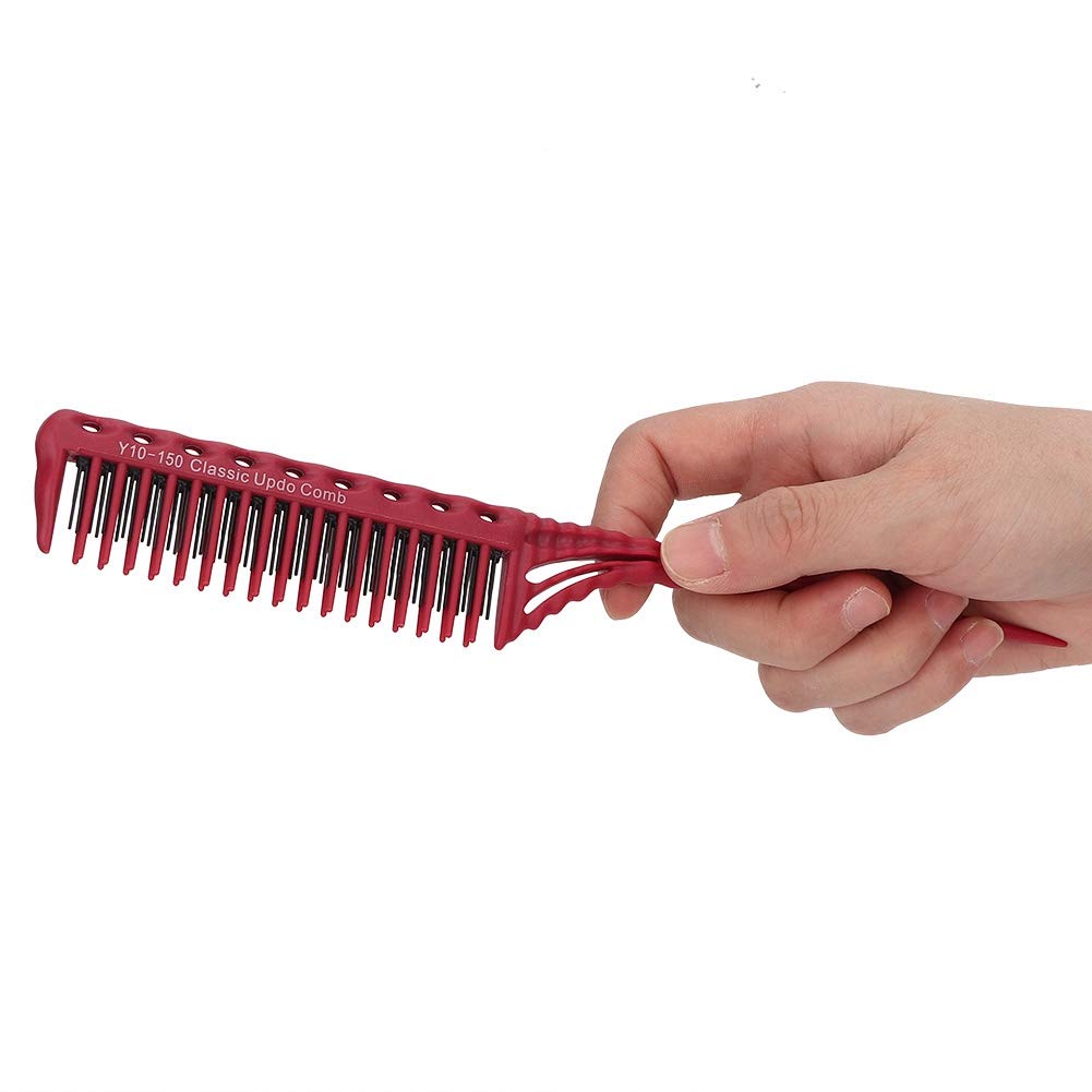 Professional Hair Styling Comb - 3 Row Barber Comb for Salon & Home Use - Detangling, Styling & Modeling Tool - Perfect for Hairdressers & DIY Hair Care (Red) - Great for Salon Treatments, Home Styling & Hair Extensions