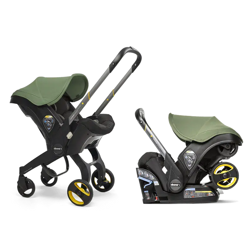 Doona Infant Car Seat & Stroller Combo with Base - Desert Green | All-in-One Travel System for Newborns & Toddlers | Perfect for Air Travel, Road Trips & Everyday Use