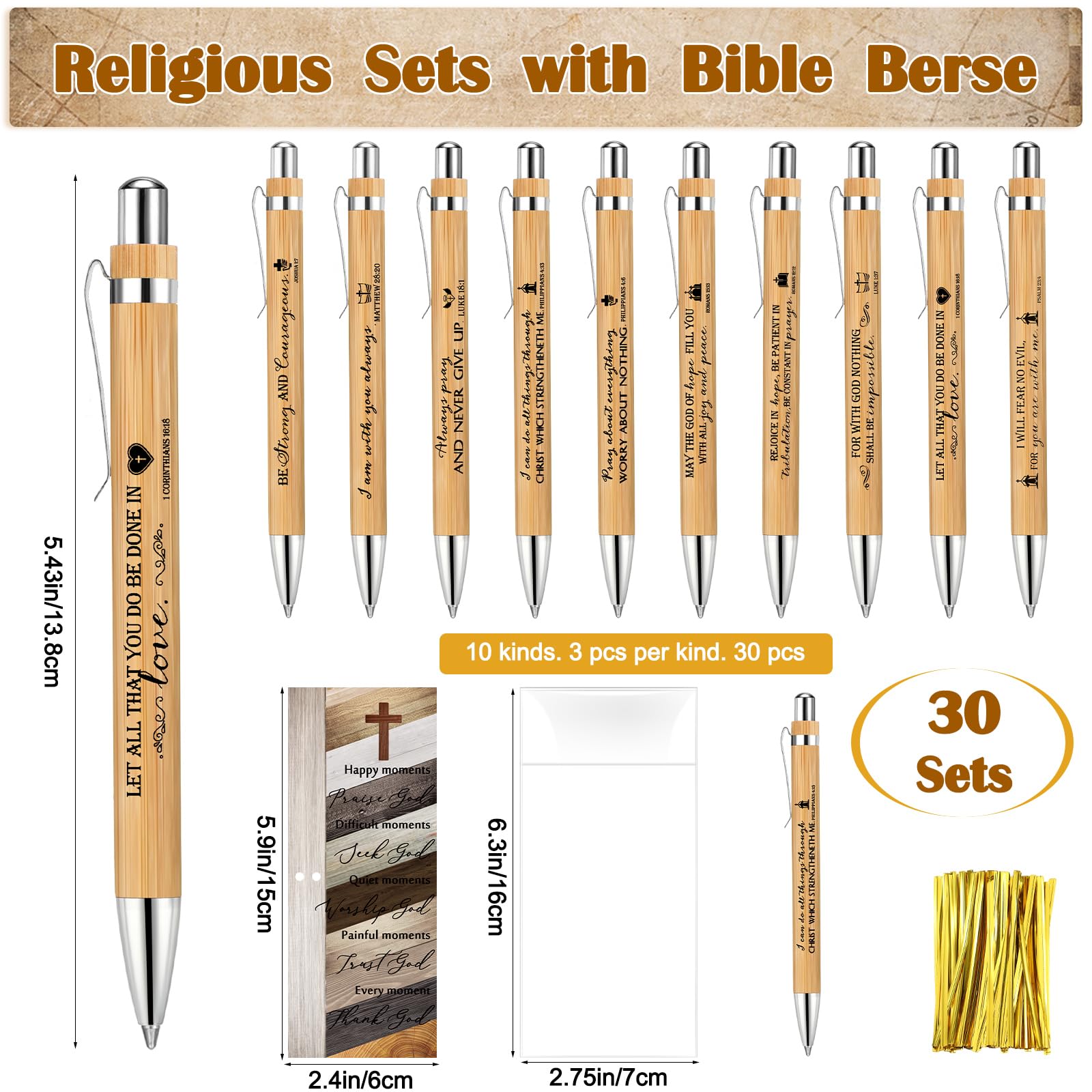 Spakon Christian Gifts for Men - Religious Engraved Bible Verse Compass Pen - Baptism & Confirmation Gifts for Boys, Girls, Pastors & Fathers - Perfect for Church, Sunday School & Spiritual Journeys