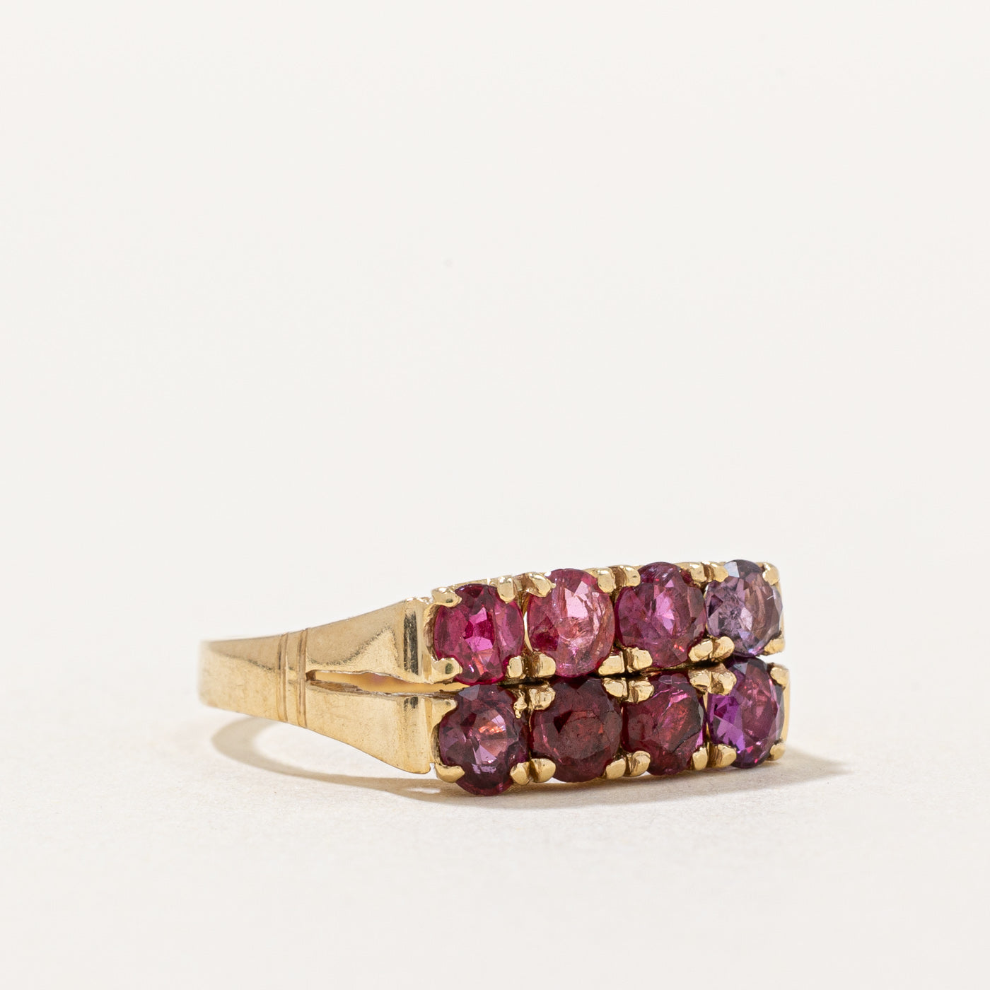 Exquisite Double Row Ruby Cocktail Ring - 1.28ctw Genuine Gemstone - Size 5.5 - Elegant Evening Wear & Special Occasion Jewelry Gift for Women