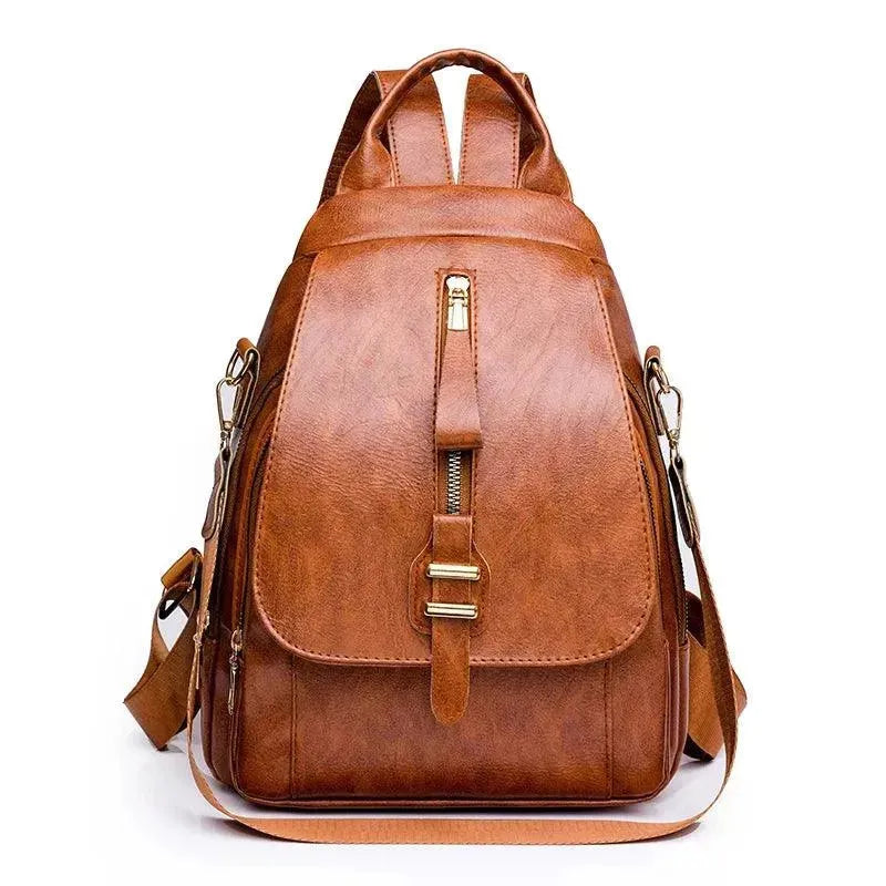 Waterproof Leather Women's Backpack - Stylish & Durable Travel Bag for Work, College & Outdoor Adventures