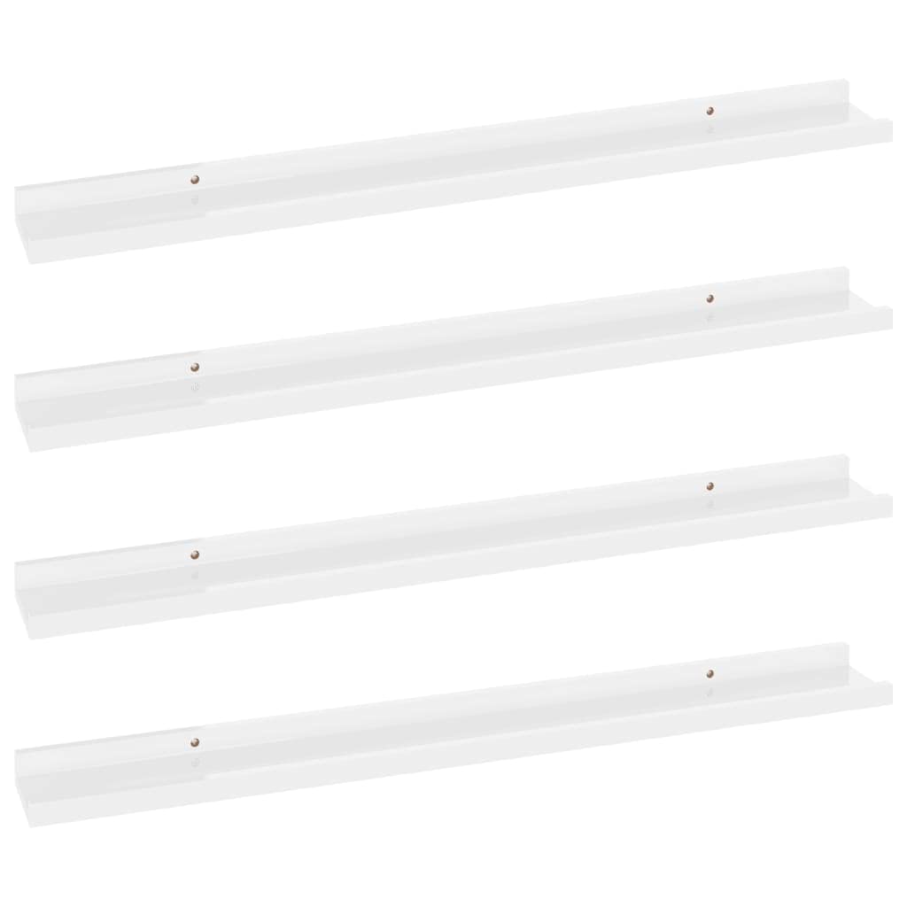 4-Pack High Gloss White Floating Wall Shelves - 31.5