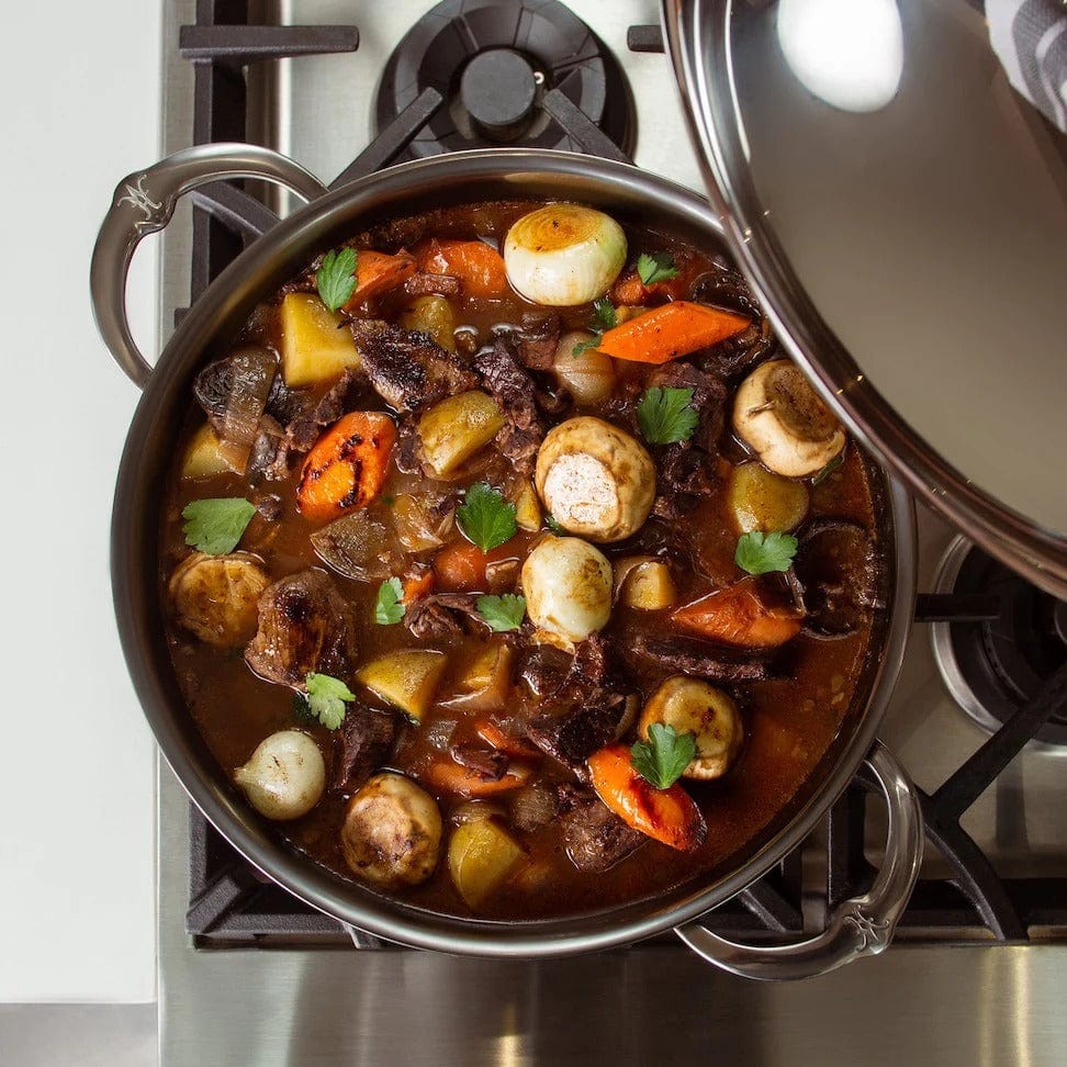Hestan Nanobond 5-Quart Dutch Oven with Dome Lid - Premium Enameled Cast Iron Cookware for Braising, Baking & Slow Cooking