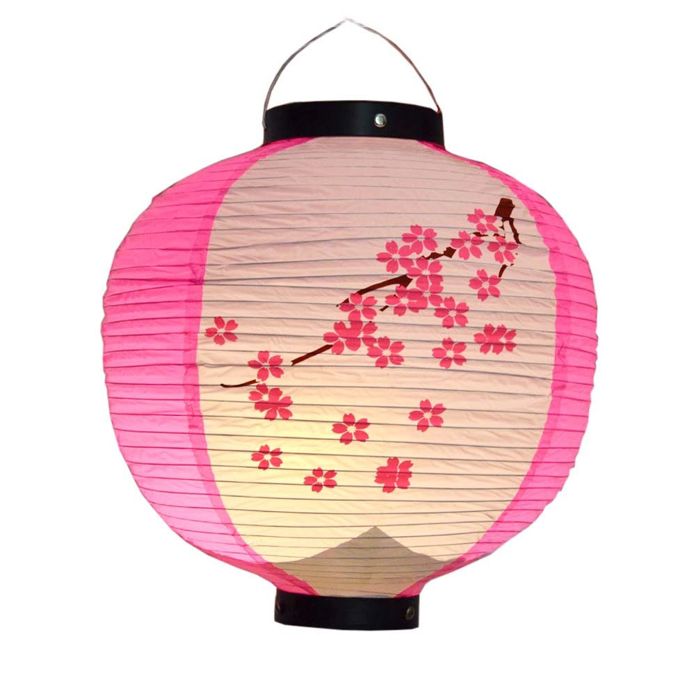 Japanese Style Hanging Lanterns - Traditional Sushi Bar & Restaurant Decor, Foldable Paper Lantern for Home, Bar, Wedding (Rose Sakura Design) | Perfect for Asian-Themed Parties, Zen Decor & Indoor/Outdoor Lighting