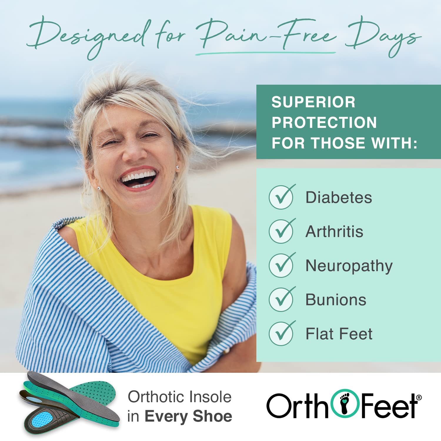 Orthofeet Women's Orthopedic Flip Flop Sandals - Comfortable Arch Support & Pain Relief for Plantar Fasciitis - Ideal for Walking, Travel & Summer Wear